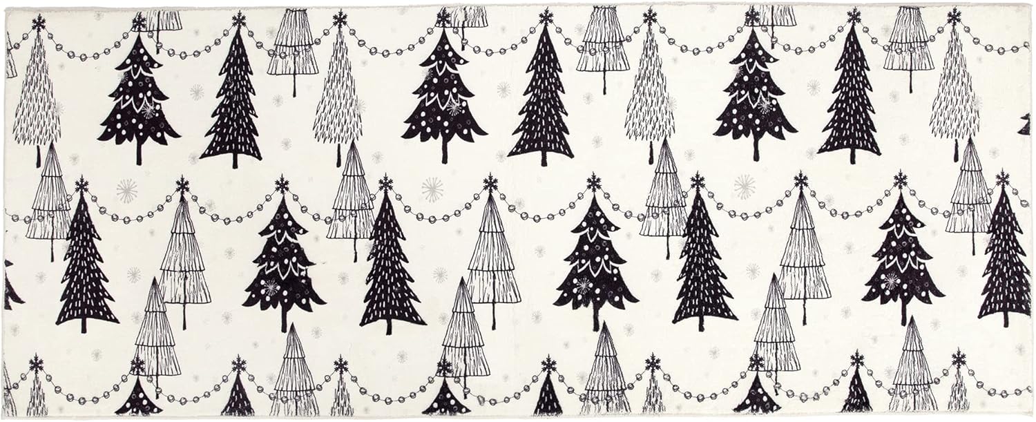 Levtex Home Black and White Christmas Trees Rug/Carpet