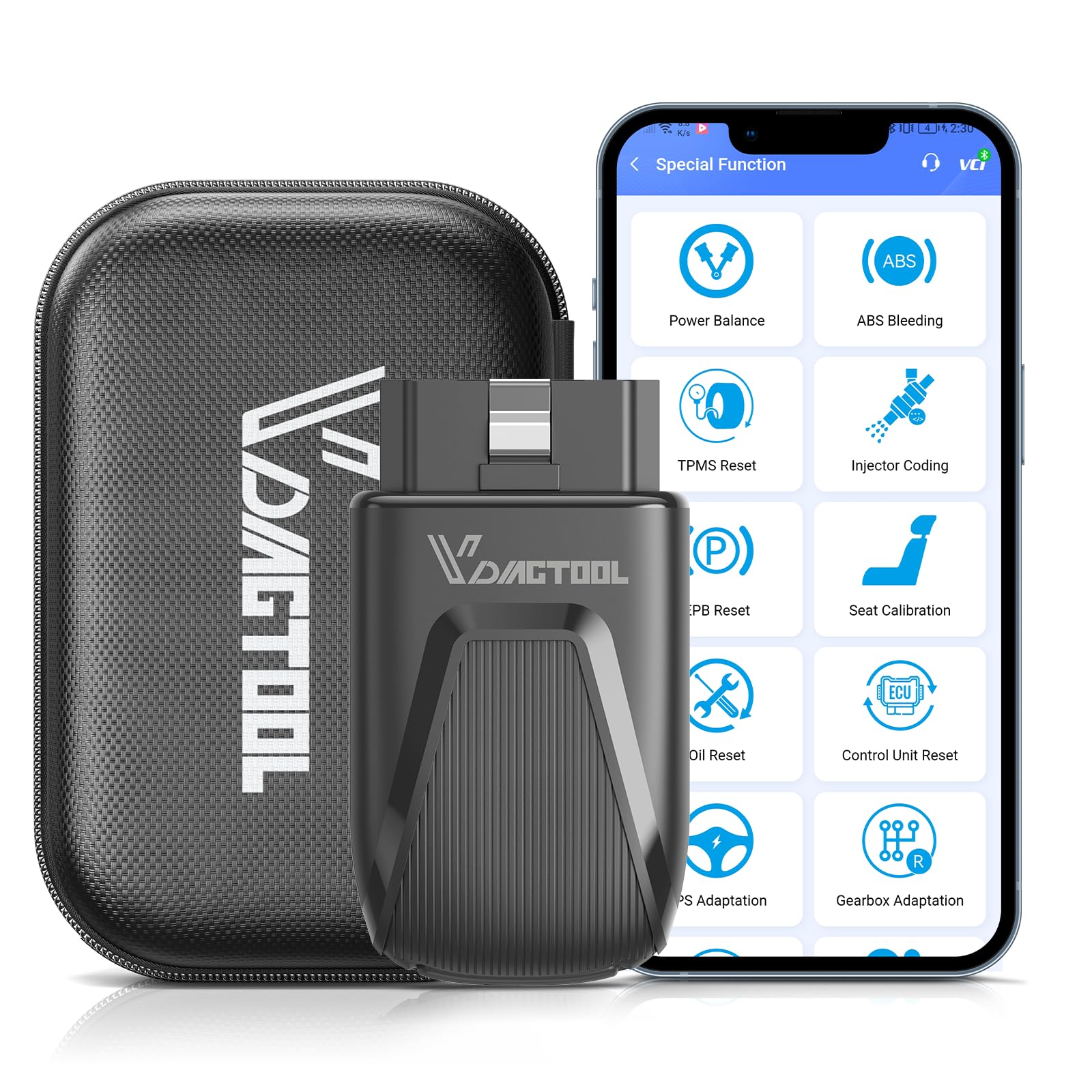 Escáner OBD2 Bluetooth VDIAGTOOL D100 lector de código inalámbrico de sistema completo para Android iOS 8