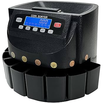 コインカウンター 黒 自動 硬貨計数機 高速 自動 日本語説明書 409 Amazon | コイン計数機 硬貨計算機 硬貨選別計数機 コイン