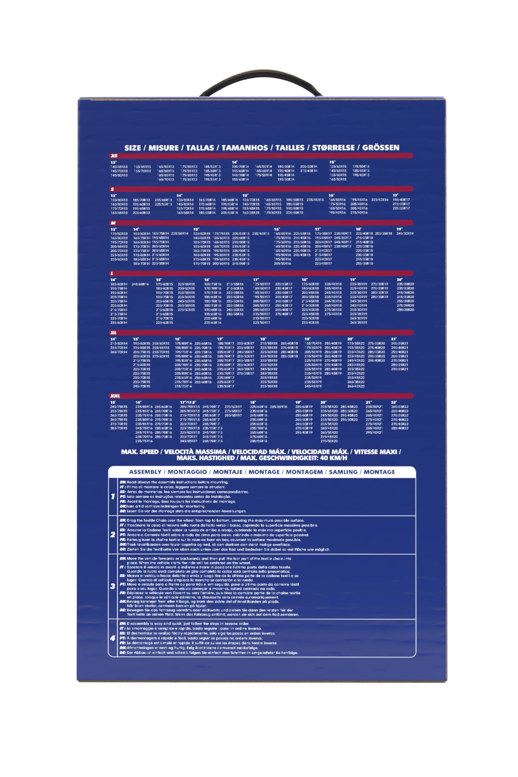 Sparco Chaînes à neige textiles modèle Artika taille XXL. Silencieuses et sans vibrations. Installation rapide et facile. Homologation EN-16662-1 et ÖNORM V5121. Compatibles avec ABS