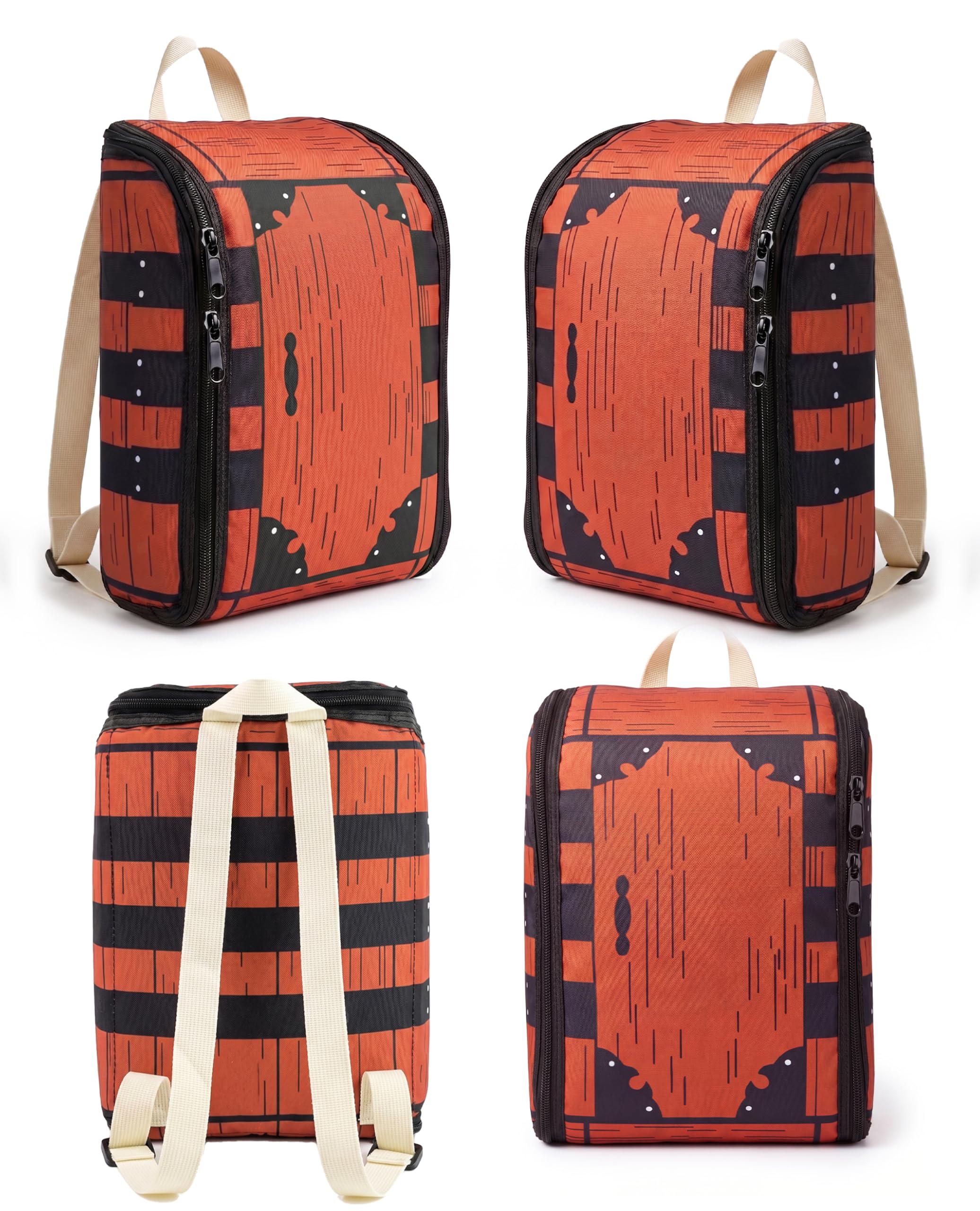 Mochila de cosplay, caja de regalo con impresión de madera, mini bolsa, accesorios de disfraces, accesorios de disfraces, 11.8 x 8.6 pulgadas, pequeña