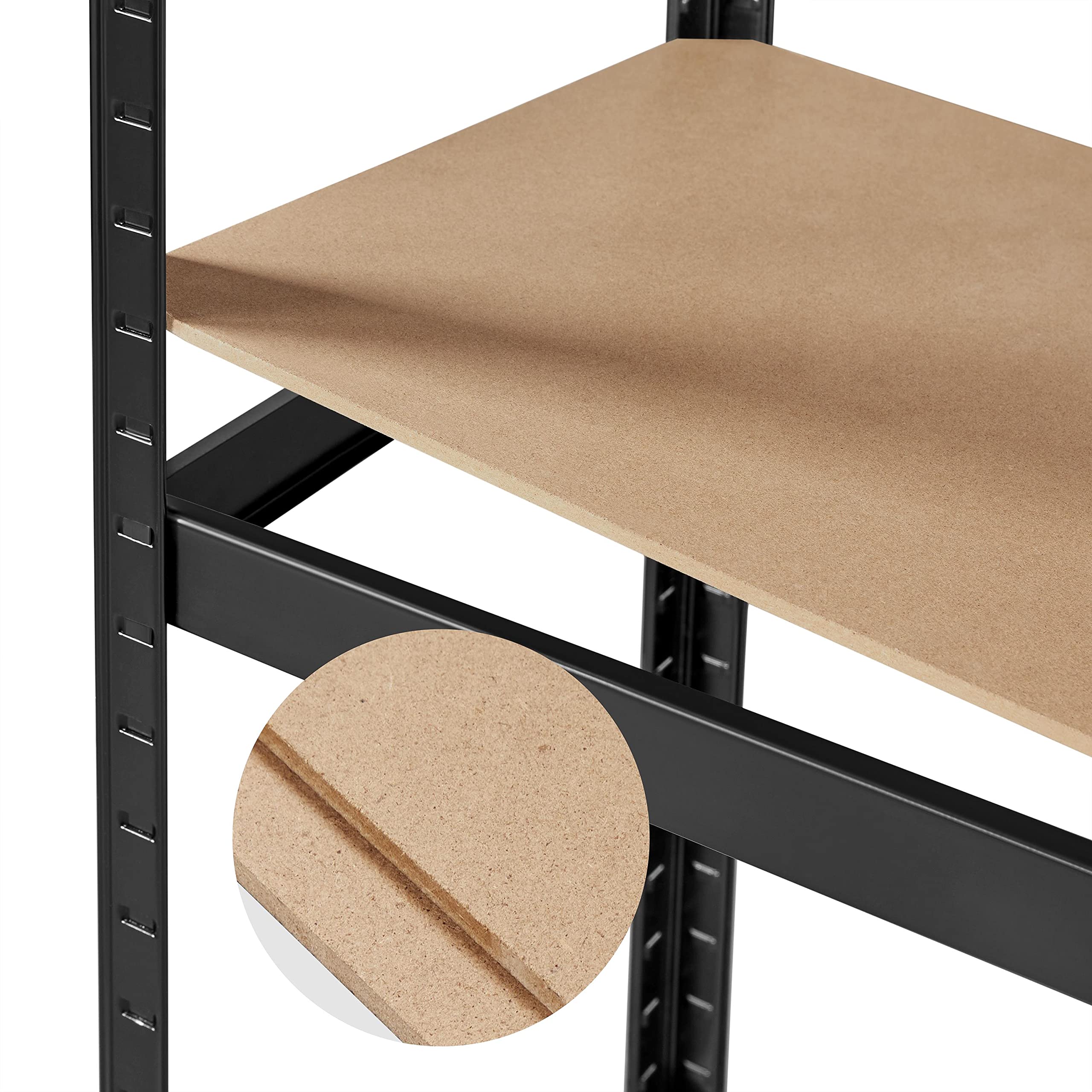 Yaheetech Étagères de Rangement 150 x 45 x 180 cm Charge Lourde Max 1024 kg Clipsable Résistant Étagères de Rangement Garage Cuisine Chambre Noir