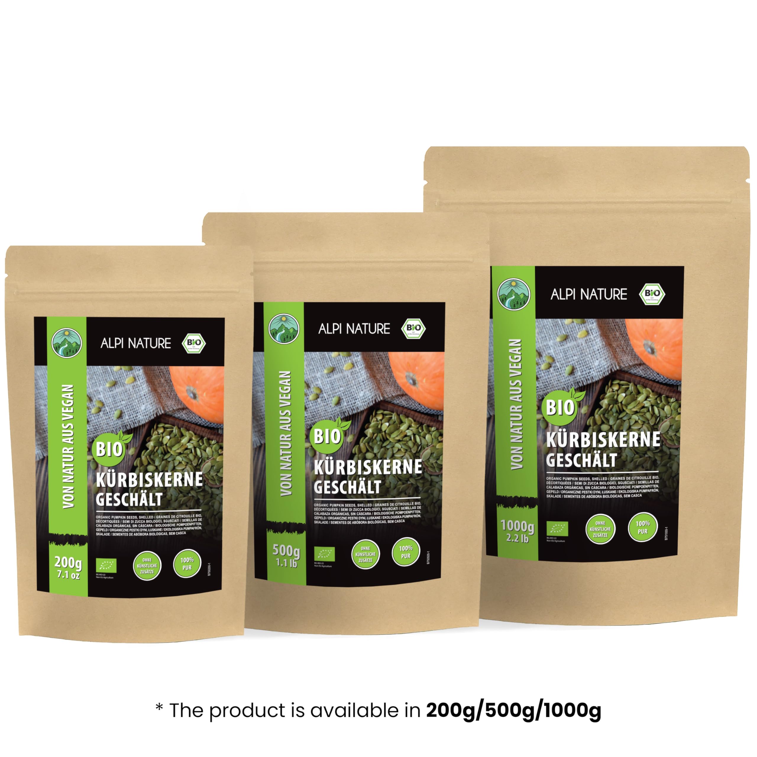 Semillas de Calabaza Orgánica Crudas Peladas 500g
