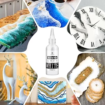 White Epoxy Resin Pigment Paste - 3.4 fl.oz/100ml High Concentrated Colorant for Resin Art, Ocean Waves, Cells Effects - Opaque White Resin Dye for Painting, Coasters, River Tables & DIY Crafts