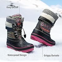 Vista 4 de DREAM PAIRS Botas de nieve, impermeables, con aislamiento, de invierno, para niño y niña