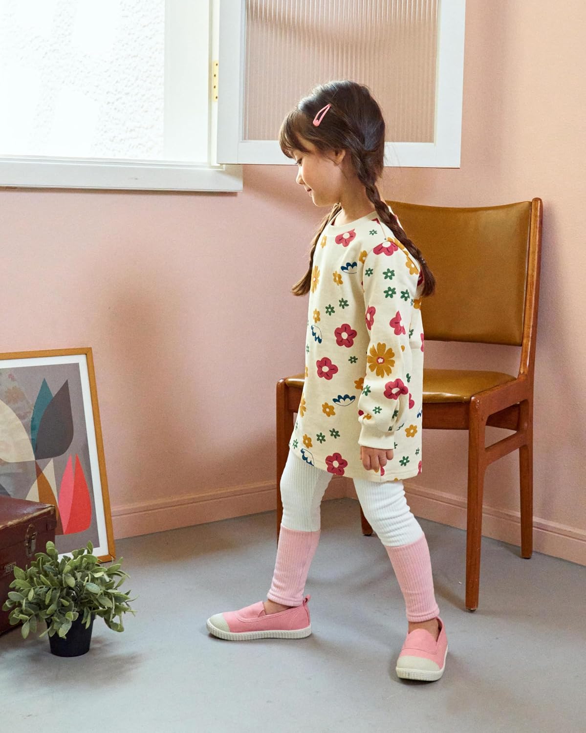 Kids Toddler Unisex Ribbed Warm Cozy Lined Fashion Leggings, Winter Pants with Faux Fur Lining