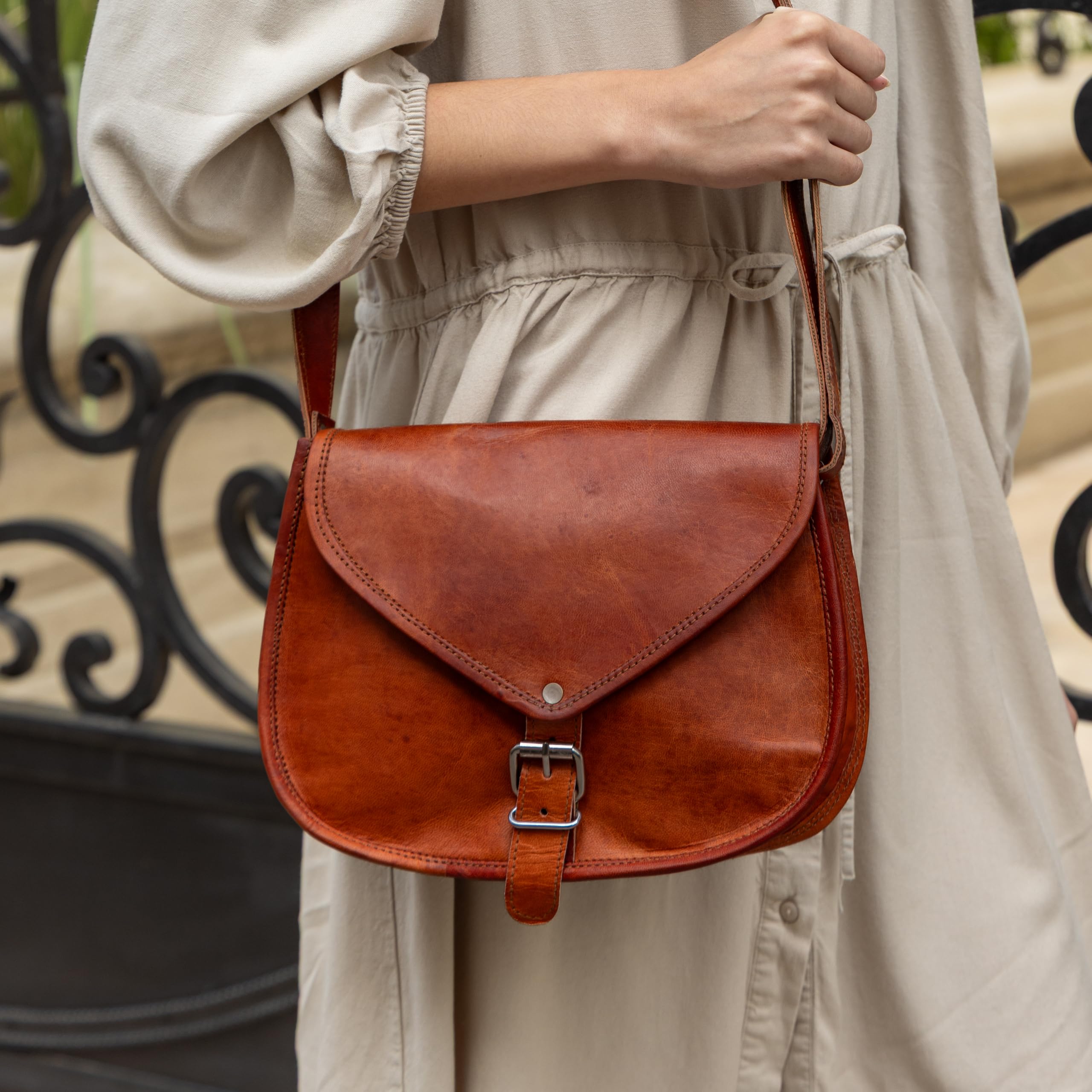 Gusti Bolso de cuero - Charleen Bolso bandolera de piel marrón