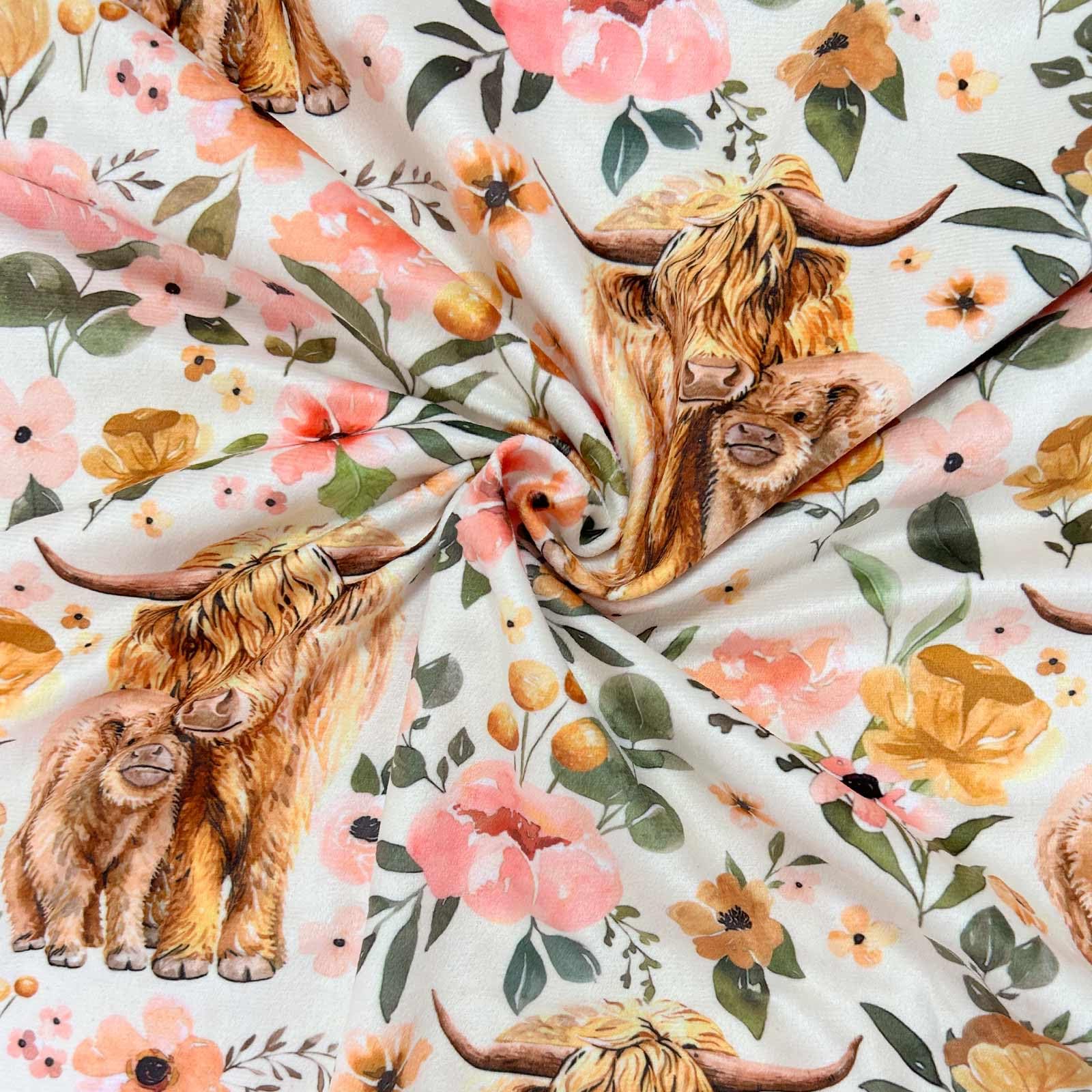 Couverture pour bébé fille - Motif vache Highland de style bohème Couverture pour bébé fille - Motif vache Highland de style bohème
