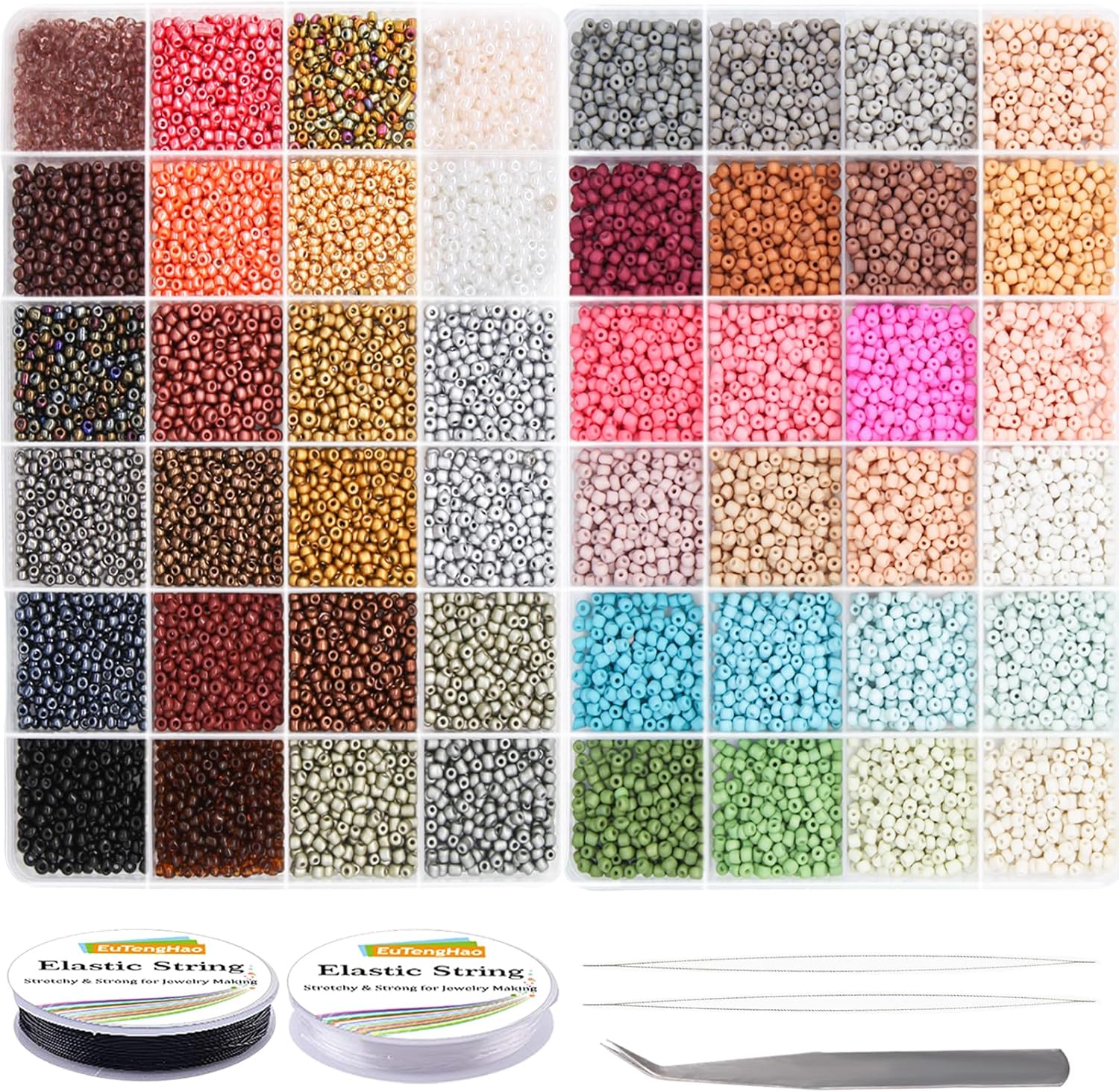 Eutenghao glass seed beads bracelet making kit 48 colors