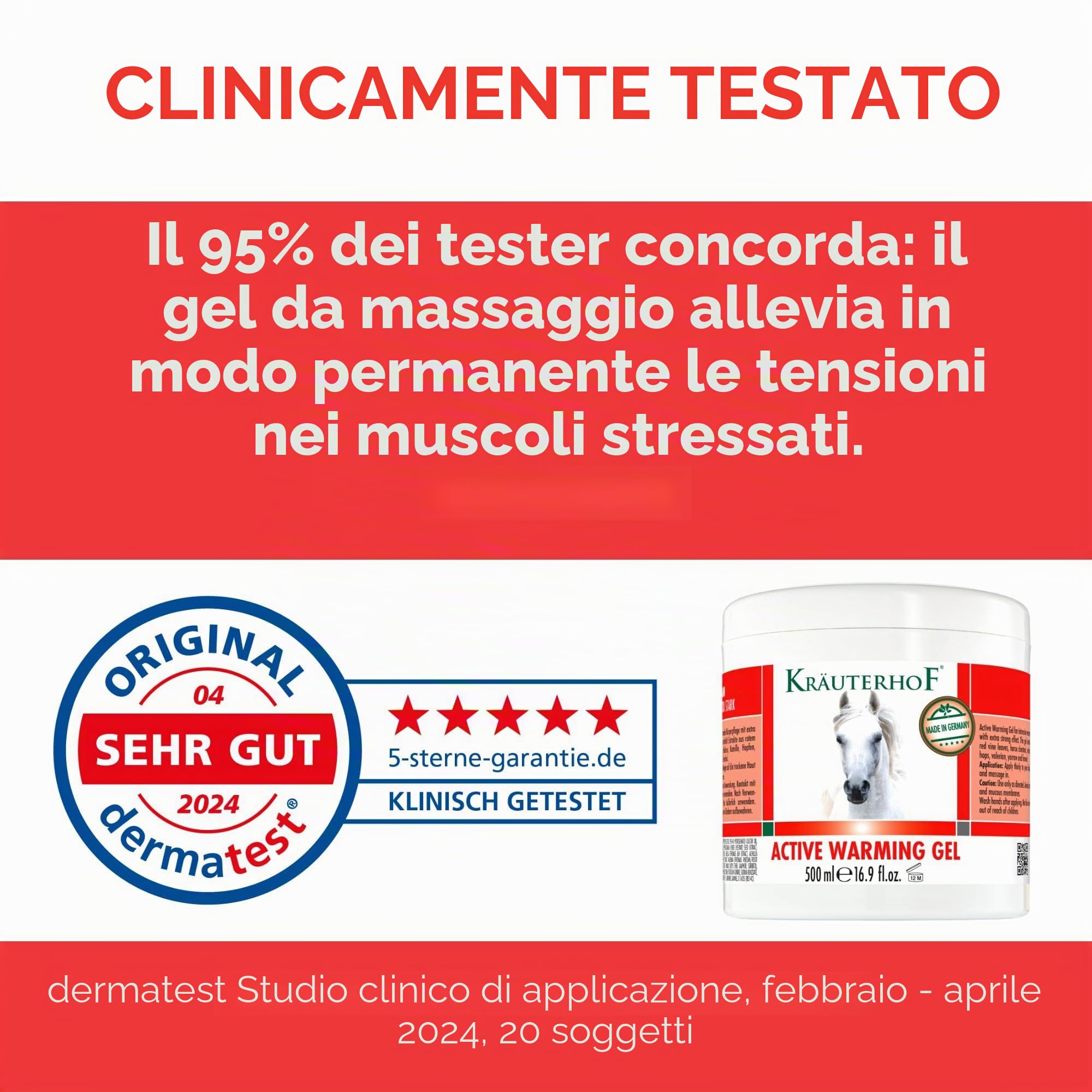 Kräuterhof Balsamo riscaldante extra forte DUO (2 x 500 ml) ? pomata termica circolante, gel massaggio ippocastano foglie rosse, allevia dolori articolari tensioni