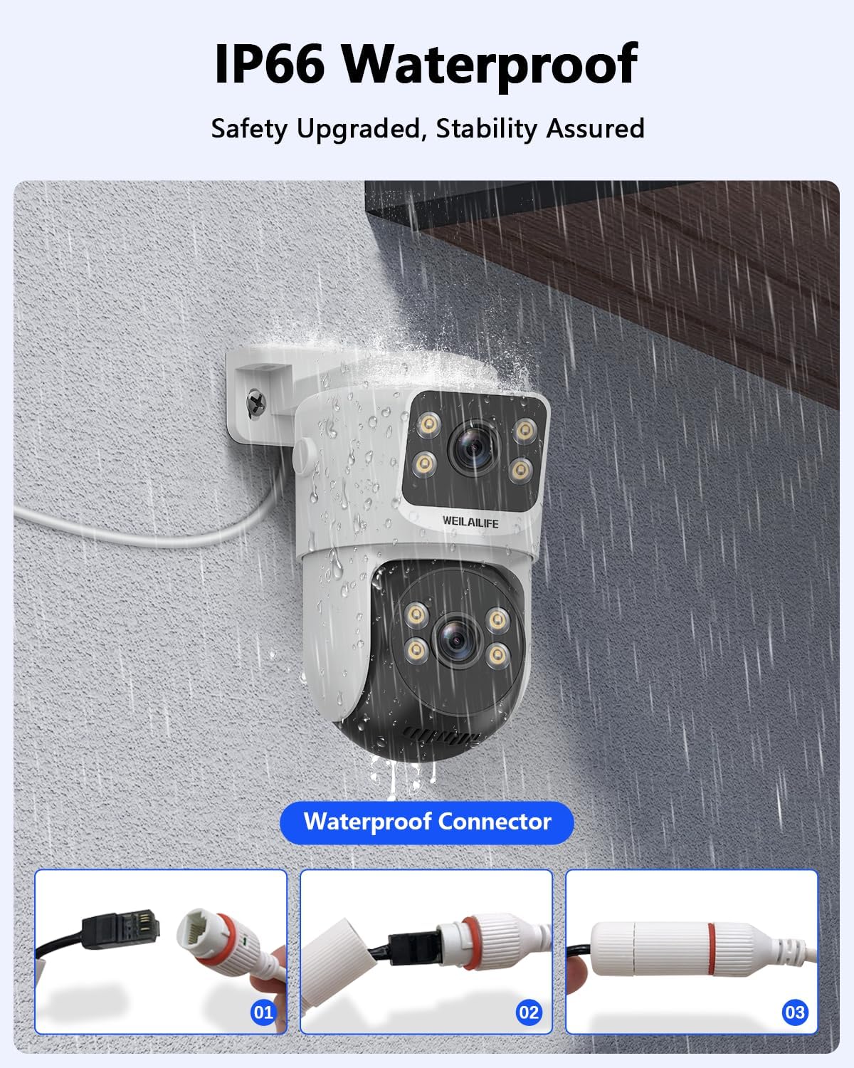 【2-Way Audio & Auto Tracking】 4K Wired Security Camera System, Outdoor POE PTZ IP Cameras, Home Video Surveillance Camera Systems