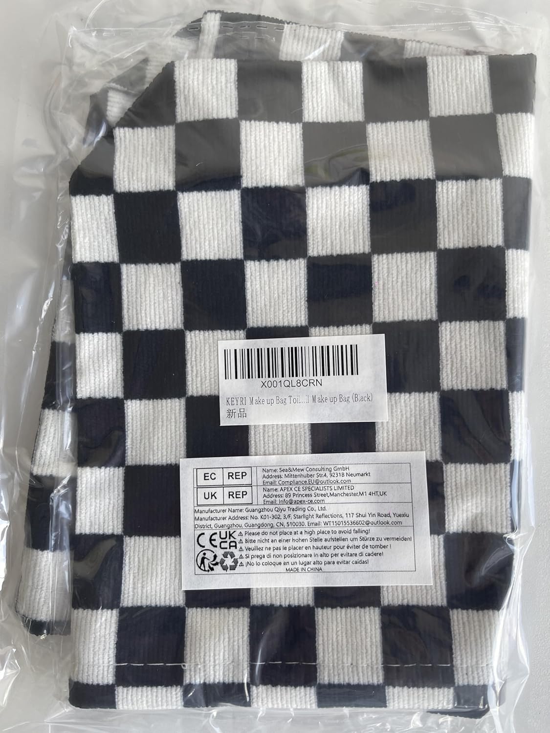 KEYRI Make up Bag Toiletry Bag Portable Travel Makeup Pouch Mini Cosmetic Bag Plaid Corduroy Zipper Pouch Cosmetic Organizer for Women and Girls Small Make up Bag (Black) 11 81KOAmaTF L. AC SL1500