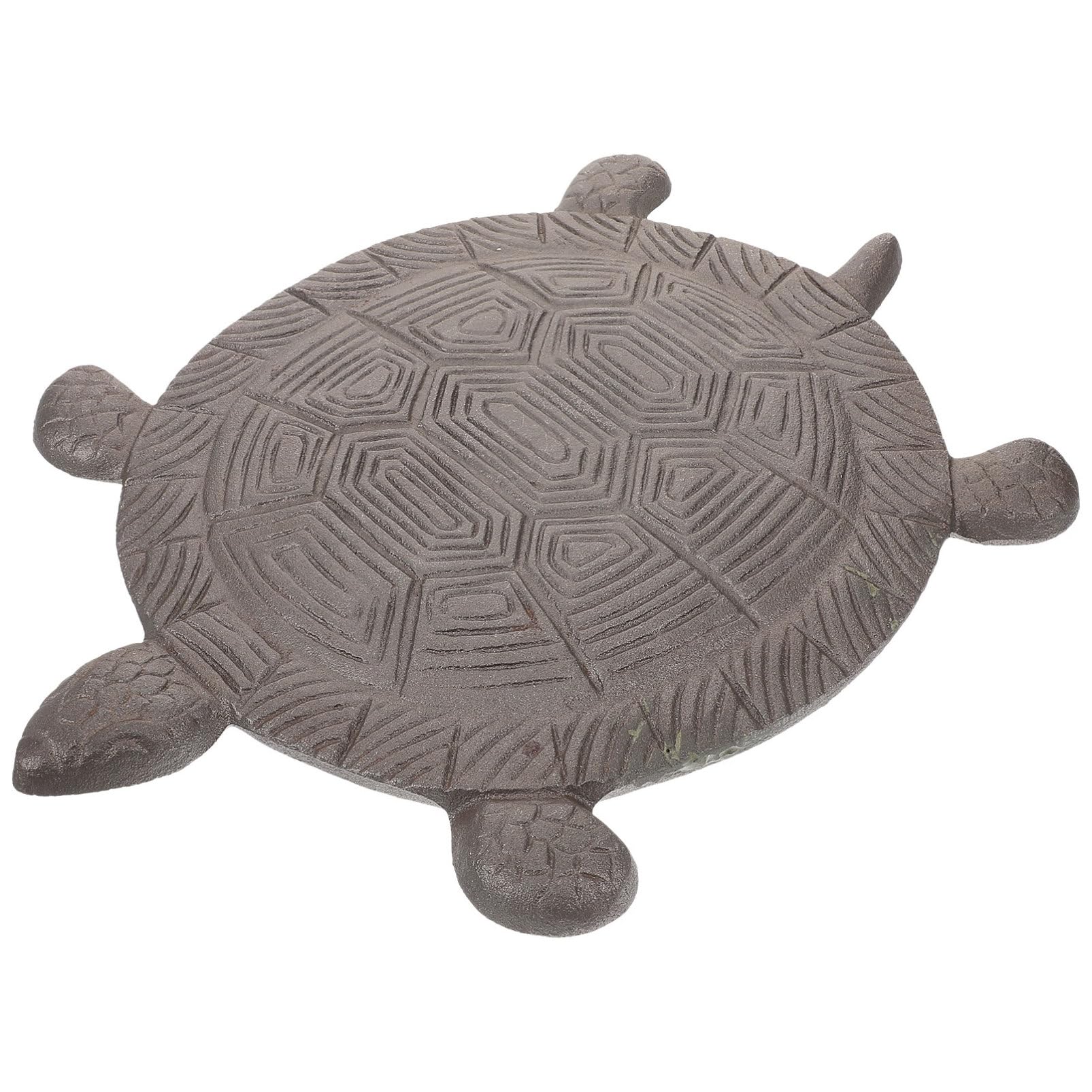 Decorativa Piedra de Paso Tortuga de Hierro Café para Jardín