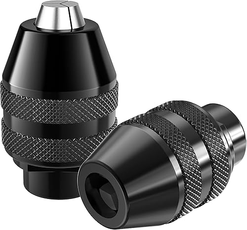 Paquete de 2 mandriles sin llave, de 132" a 18" pulgadas de repuesto 4486 mandril de broca sin llave vástago herramienta giratoria kit adaptador de