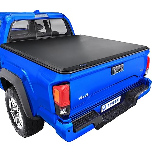 Tyger Auto T3 Soft Tri-fold Truck Bed Tonneau Cover Compatible with 2016-2023 Toyota Tacoma | 5' Bed | TG-BC3T1630 | Vinyl, Black