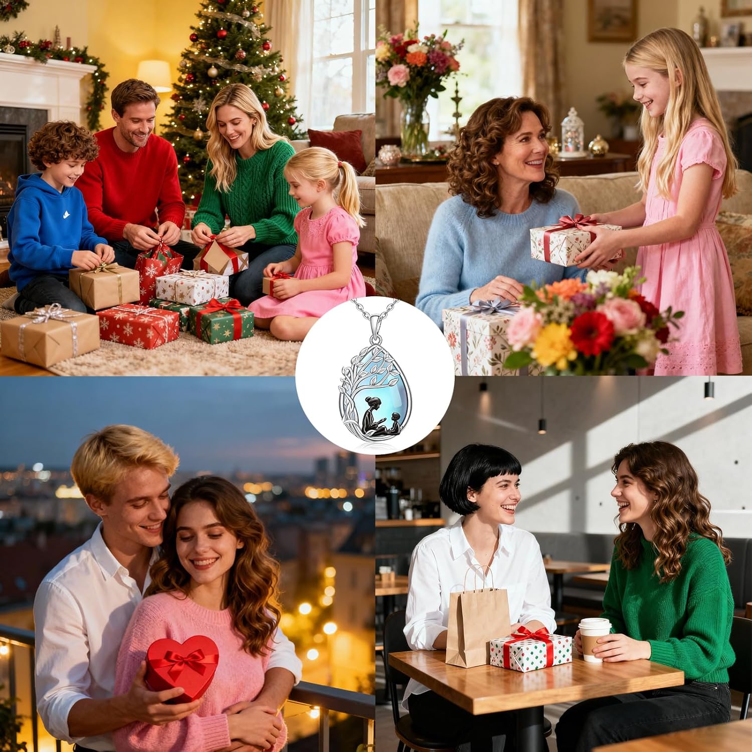 Mothers Day Gifts for Mom Mother Daughter Necklace Sterling Silver Tree of Life Mom Son Necklace for Women Pendant Moonstone Jewelry Gifts Grandmother Daughter Wife - Image 8