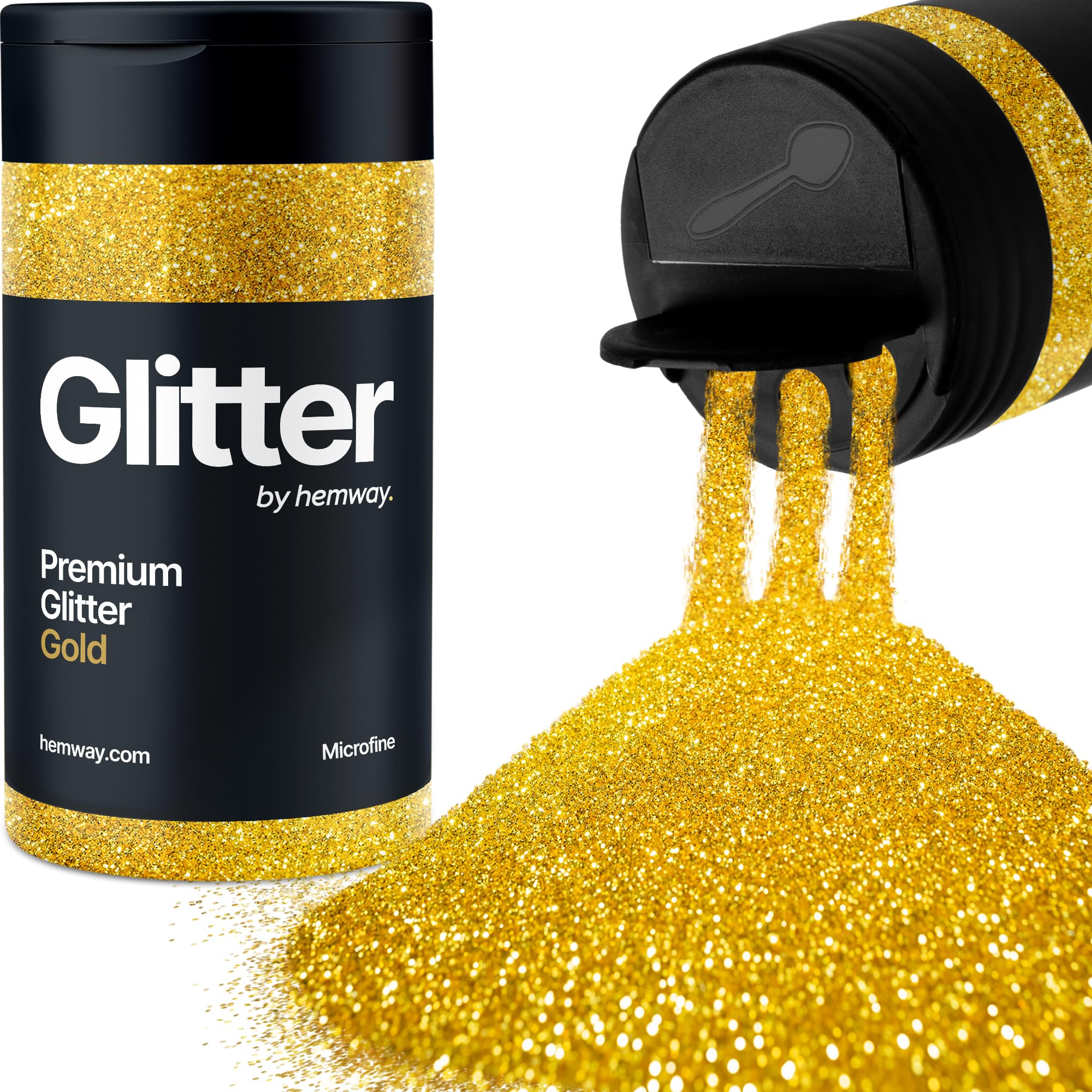 Gold Glitter Shaker, 130g Microfine Glitter, Crafts 1/256" Metallic Flake Gold Sequins, Resin & Epoxy Crafts, Decorating