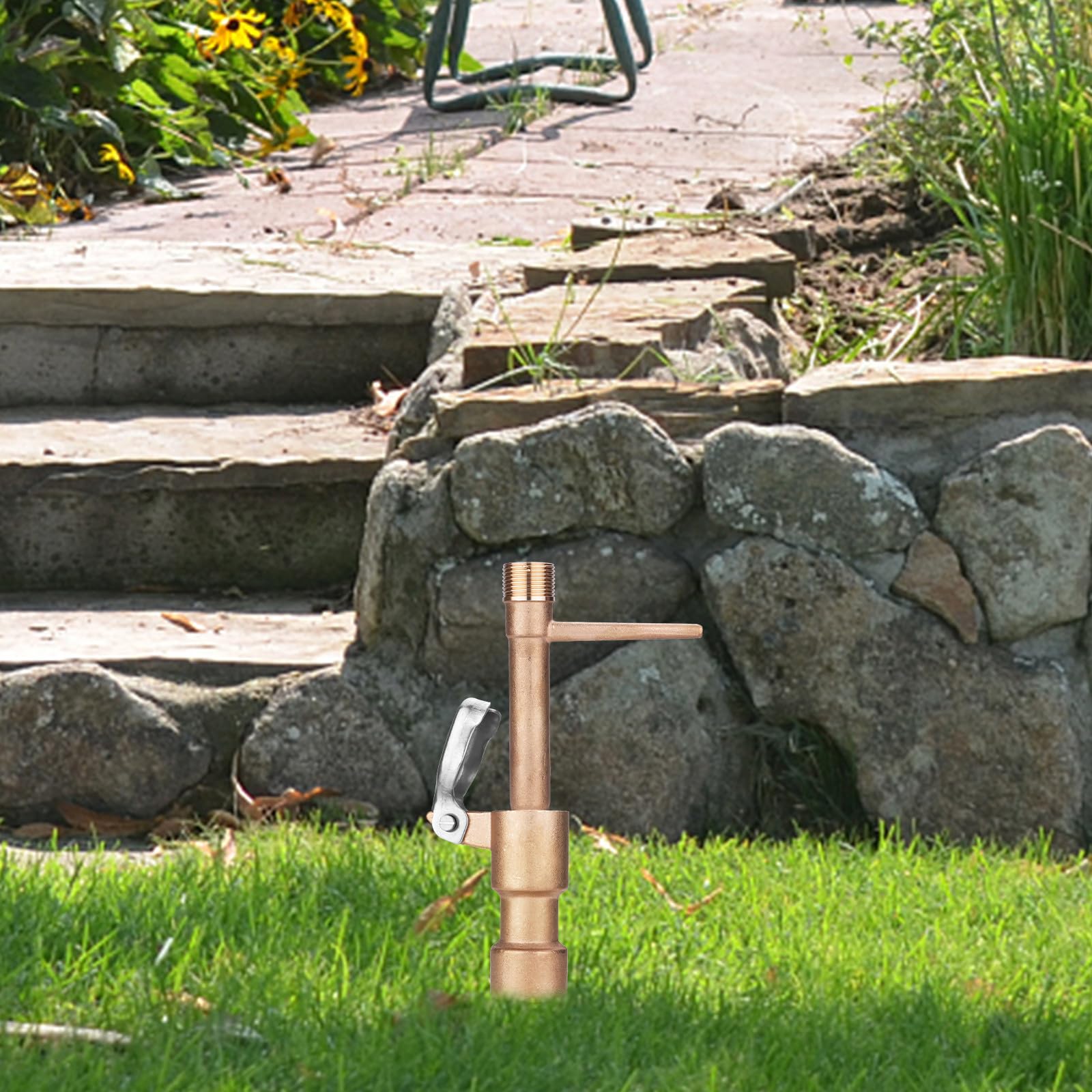Valvola per Irrigazione da Giardino in Rame 6/4" Connettore Rapido Presa D'acqua Sotterranea per Prato e Impianto di Irrigazione Esterno Set Completo Giardino