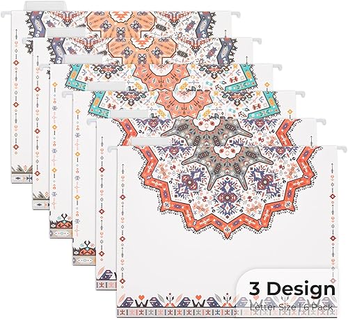 Miniatura 12 de Y YOMA Paquete de 6 carpetas decorativas colgantes tamaño carta para niños, lindo organizador de carpetas colgantes para archivador, oficina, hogar