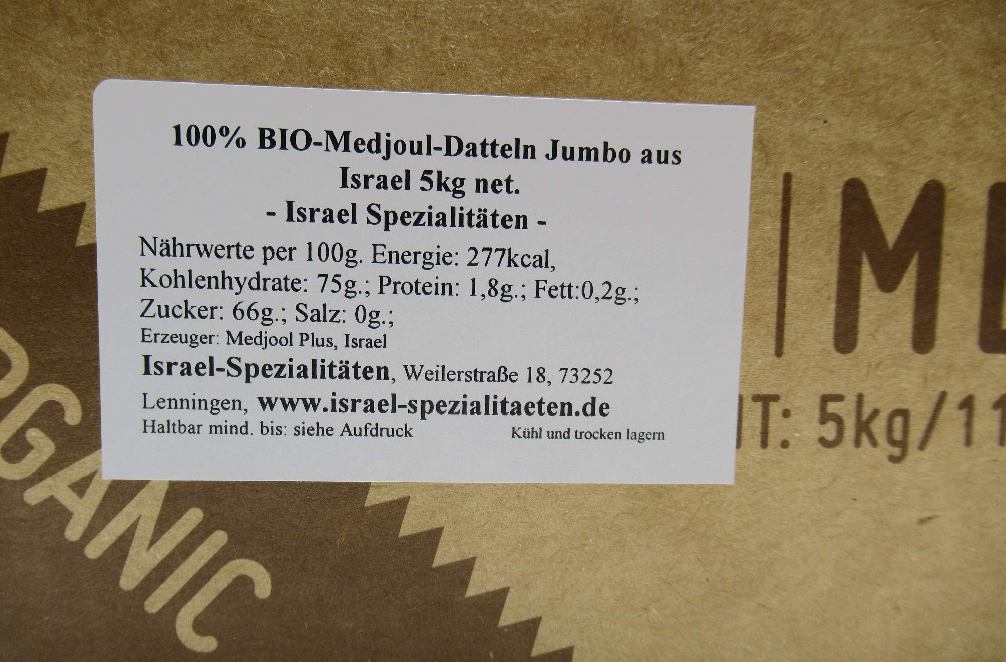 BIO-Medjoul-Datteln JUMBO 5kg Israel Spezialitäten 100% BIO Aktuelle Ernte
