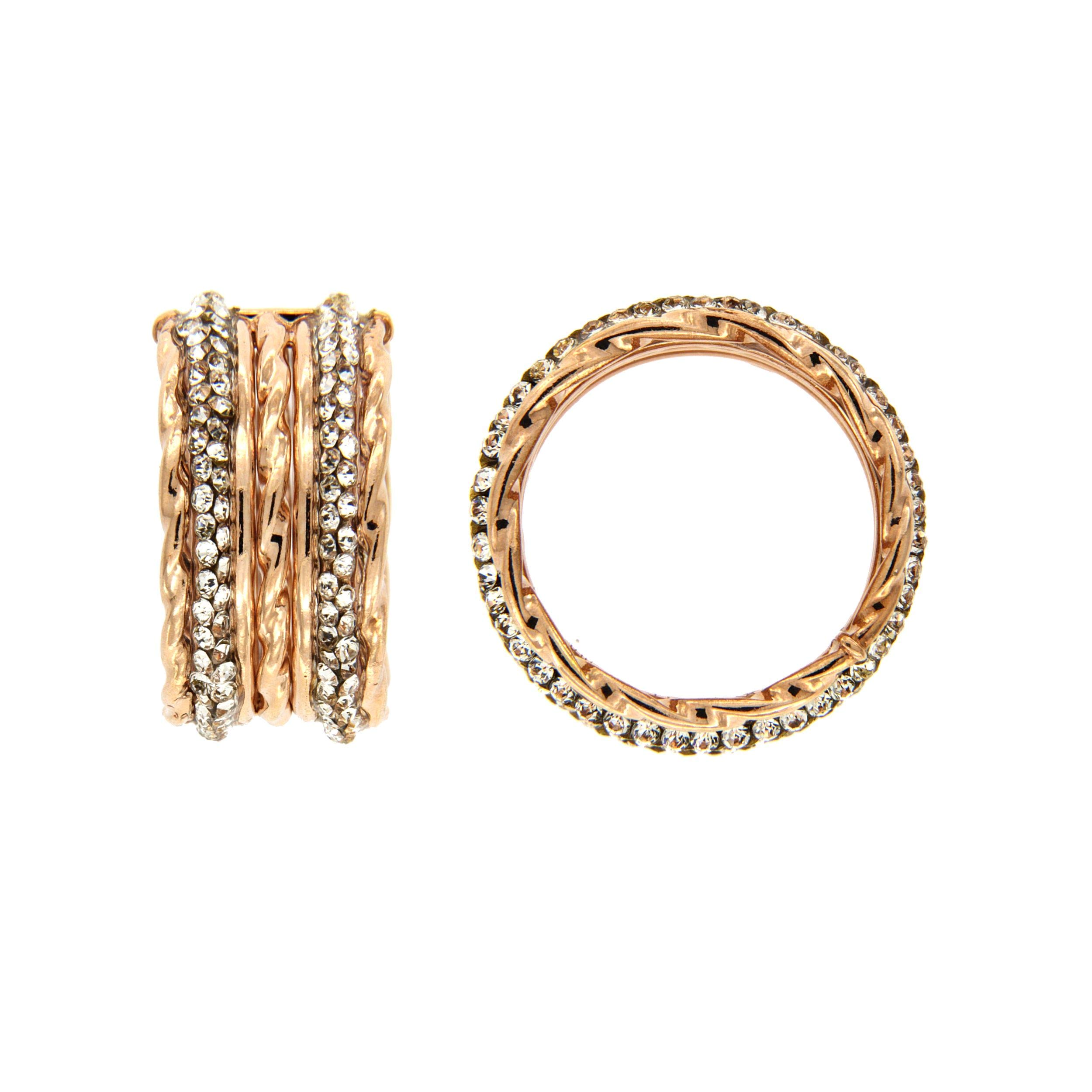 Del Pia srl2begold - Anillo en Oro con Swarovski (Rosa, 12)