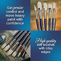 Vista 4 de Silver Brush Limited 19030 Bristlon Filbert - Brocha para pinturas acrílicas y al óleo, tamaño 0, mango largo