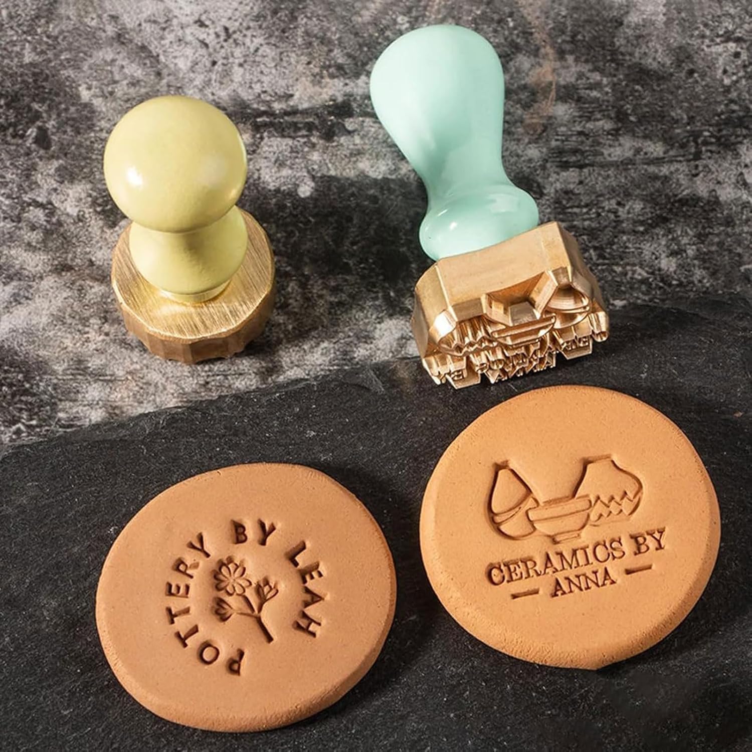 カスタムロゴ陶器スタンプ カスタム陶器スタンプ パーソナライズされた粘土スタンプ セラミックスタンプ署名粘土用陶器スタンプ DIY