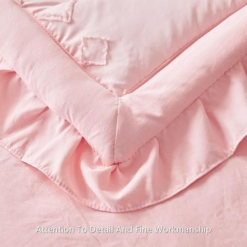 Miniatura 5 de AIKASY Juego de ropa de cama para niños pequeños de 4 piezas, súper suave, diseño bohemio bohemio desgastado para niños y niñas (edredón de flecos