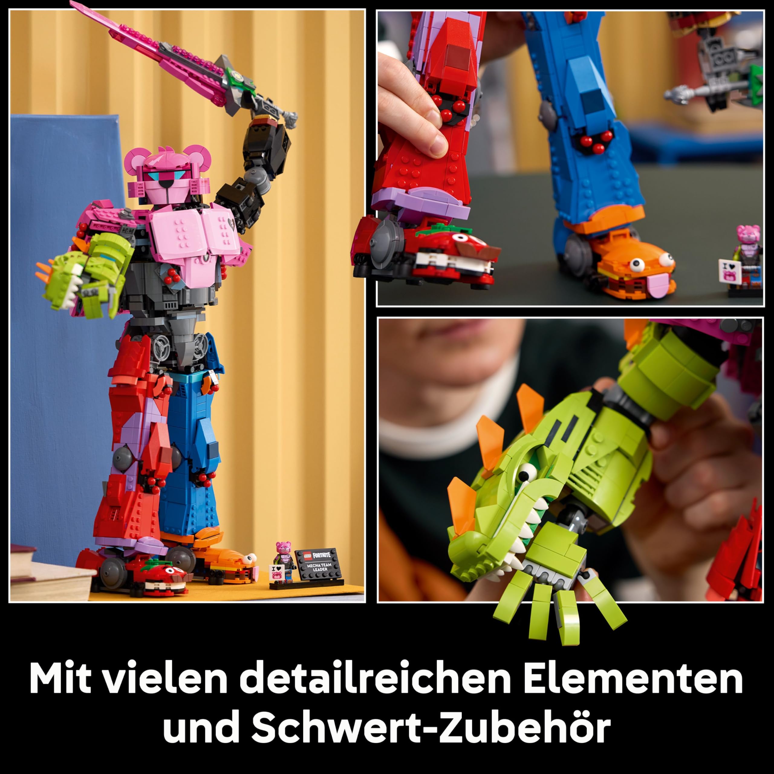 LEGO Fortnite Mecha-Anführer - Gaming Modellbau inkl. Schwert & Minifigur - Sammlerstück & Geschenk für Erwachsene Videospiel Fans - 77078 | Display Modellbausatz, Schwert & Minifigur, Sammelset, Geschenk für erwachsene Videospiel-Fans, 2503 Teile