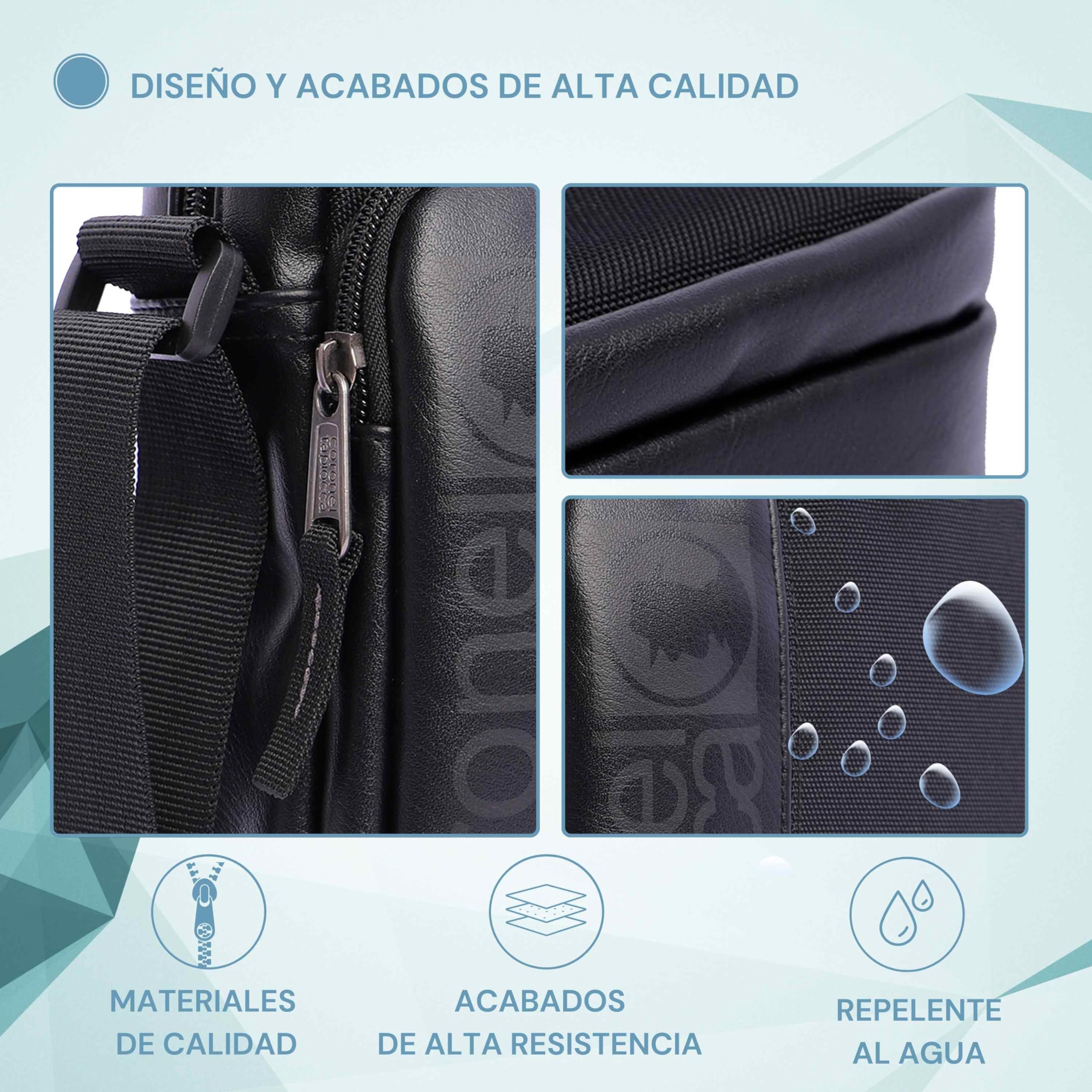 Coronel Tapioca – Bandolera para hombre estilo casual | Bolso hombre bandolera compacto con múltiples compartimentos | Ideal para uso diario, viajes o trabajo