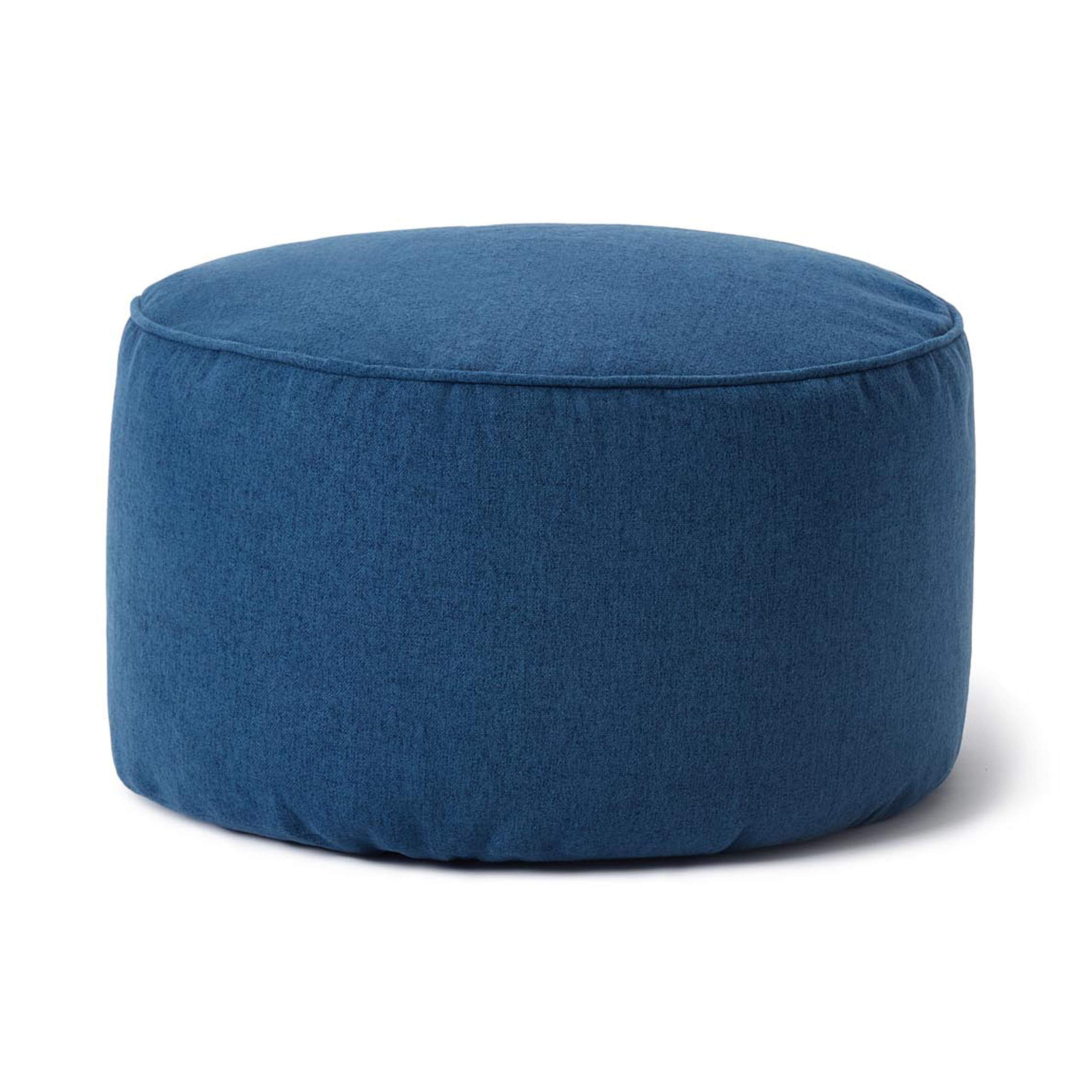 Lumaland Pouf (50 l) - Pouf compatto con funzione 3 in 1: sgabello comodo, tavolo pratico e poggiapiedi interno elegante - Con imbottitura flessibile in polistirene espanso - Diametro: 25 x