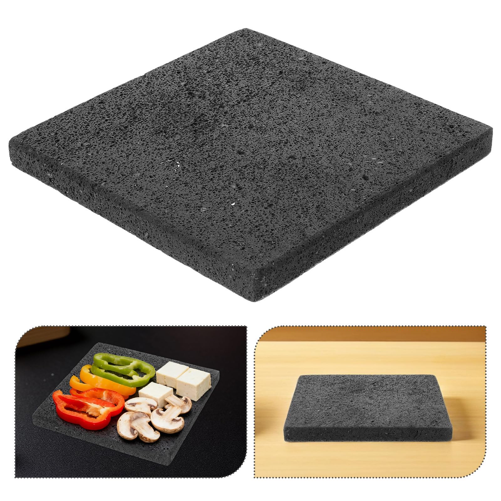 Toddmomy Piedra Volcánica para Asar Verduras y Alimentos Vegetales Retención de Calor y Distribución Uniforme, Adecuado para Cocina en Horno y Barbacoa en Casa