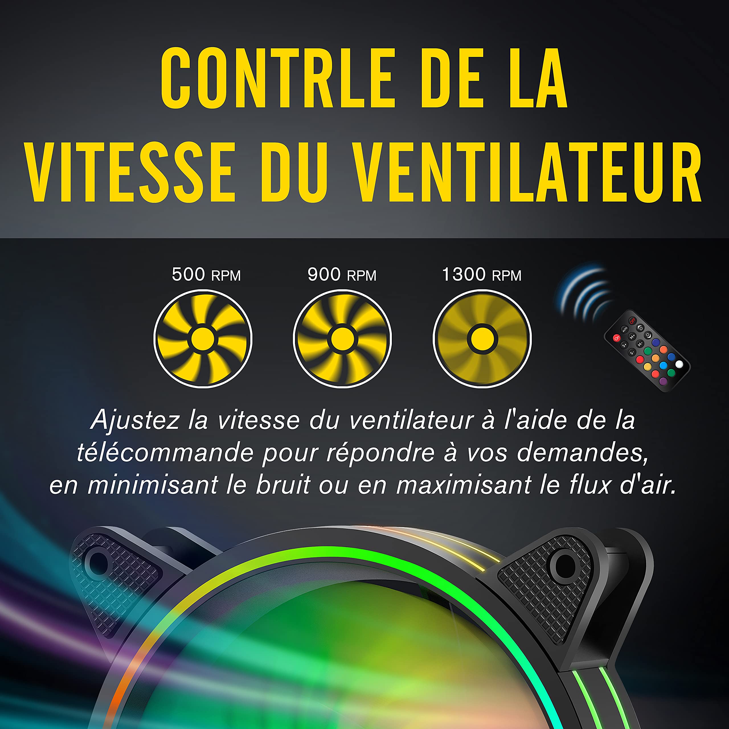 EZDIY-FAB Moonlight Ventilateur de Boîtier RGB 120mm avec Hub Ventilateur et Télécommande,Carte Mère Aura SYNC,Contrôle de Vitesse,Ventilateur Adressable pour Boîtier PC-6 Pack