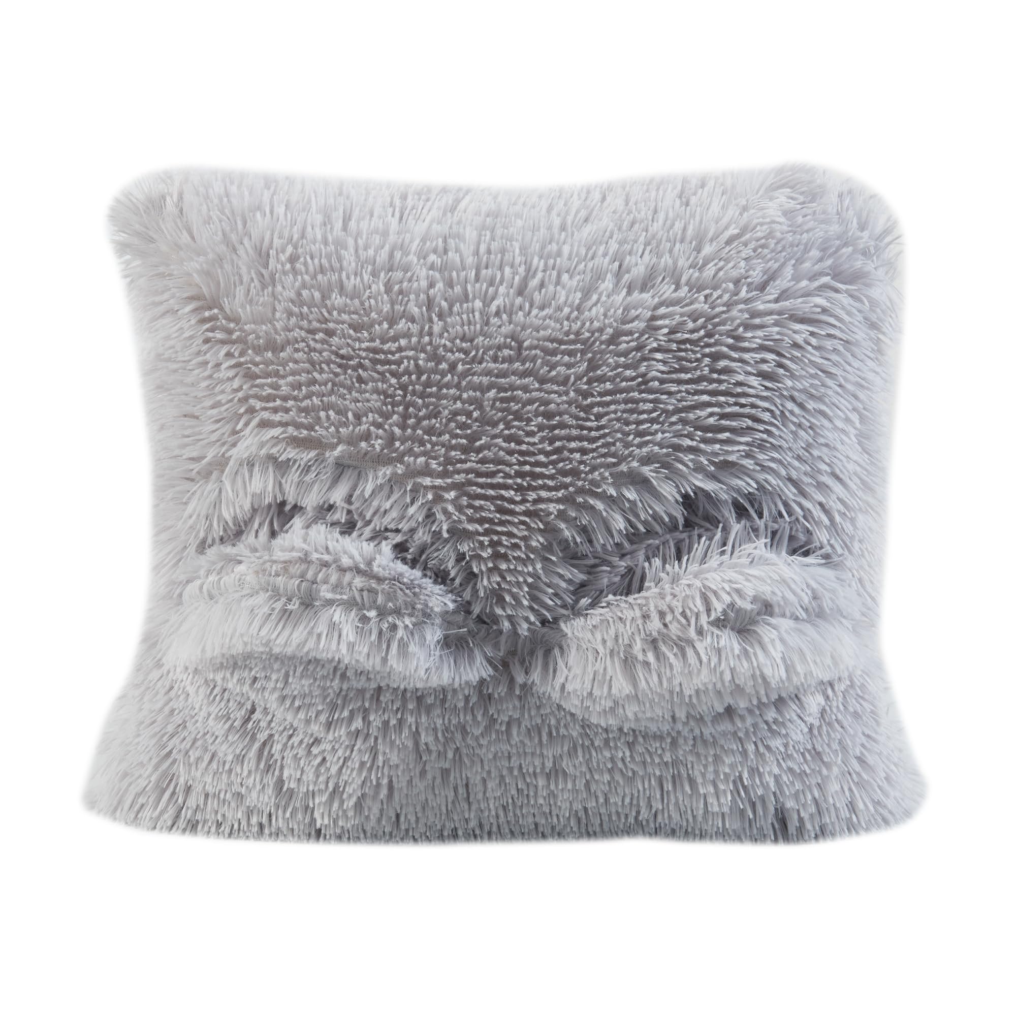 [en.casa] Almohadilla Eléctrica con 2 Aberturas para Pies y Manos Almohada Térmica de Pelusa Apagado Automático Lavable 100W 4 Niveles de Calor Felpa 40 x 40 x 10 cm - Gris