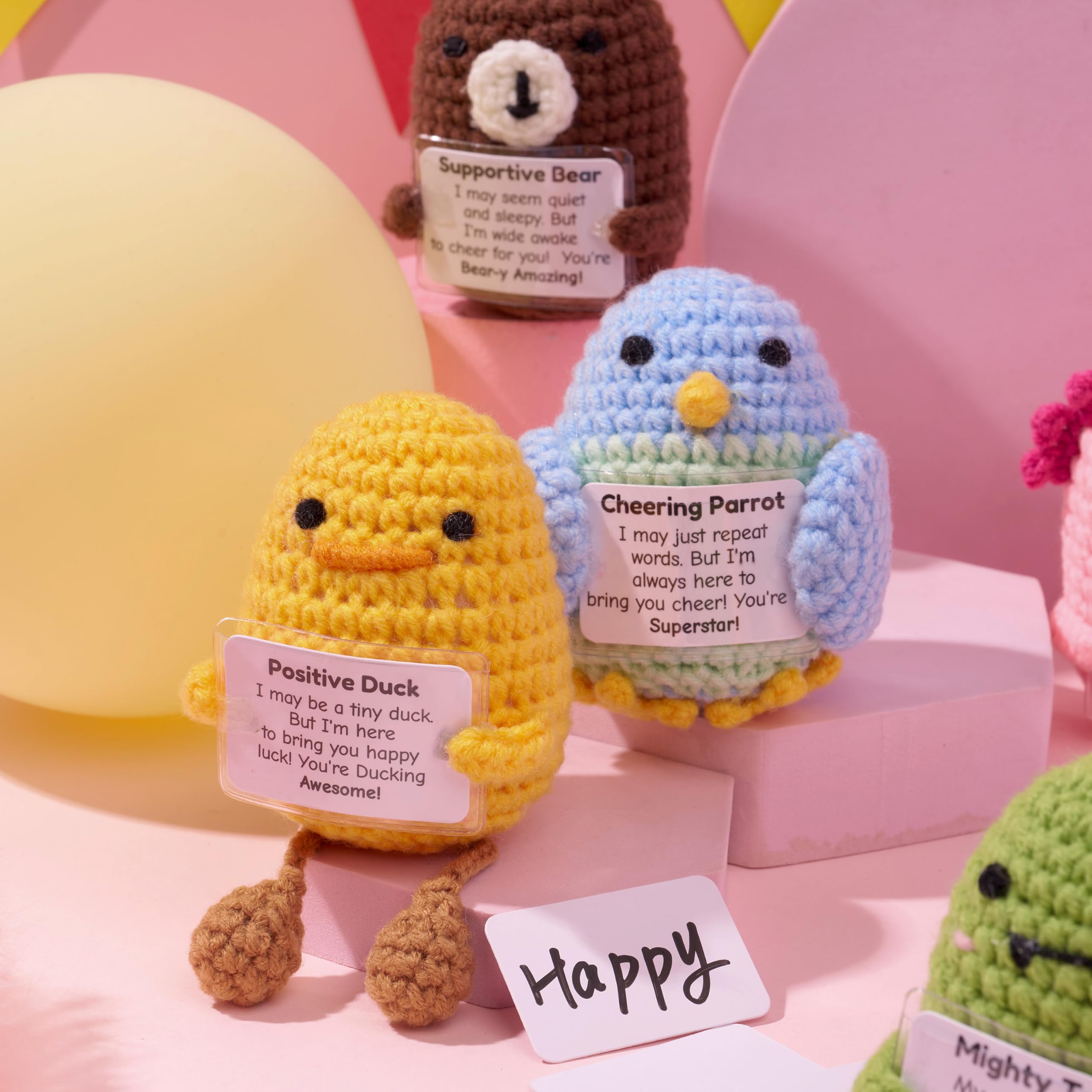 JOYIN Animali di peluche lavorati a maglia con supporto emotivo, 6 pezzi