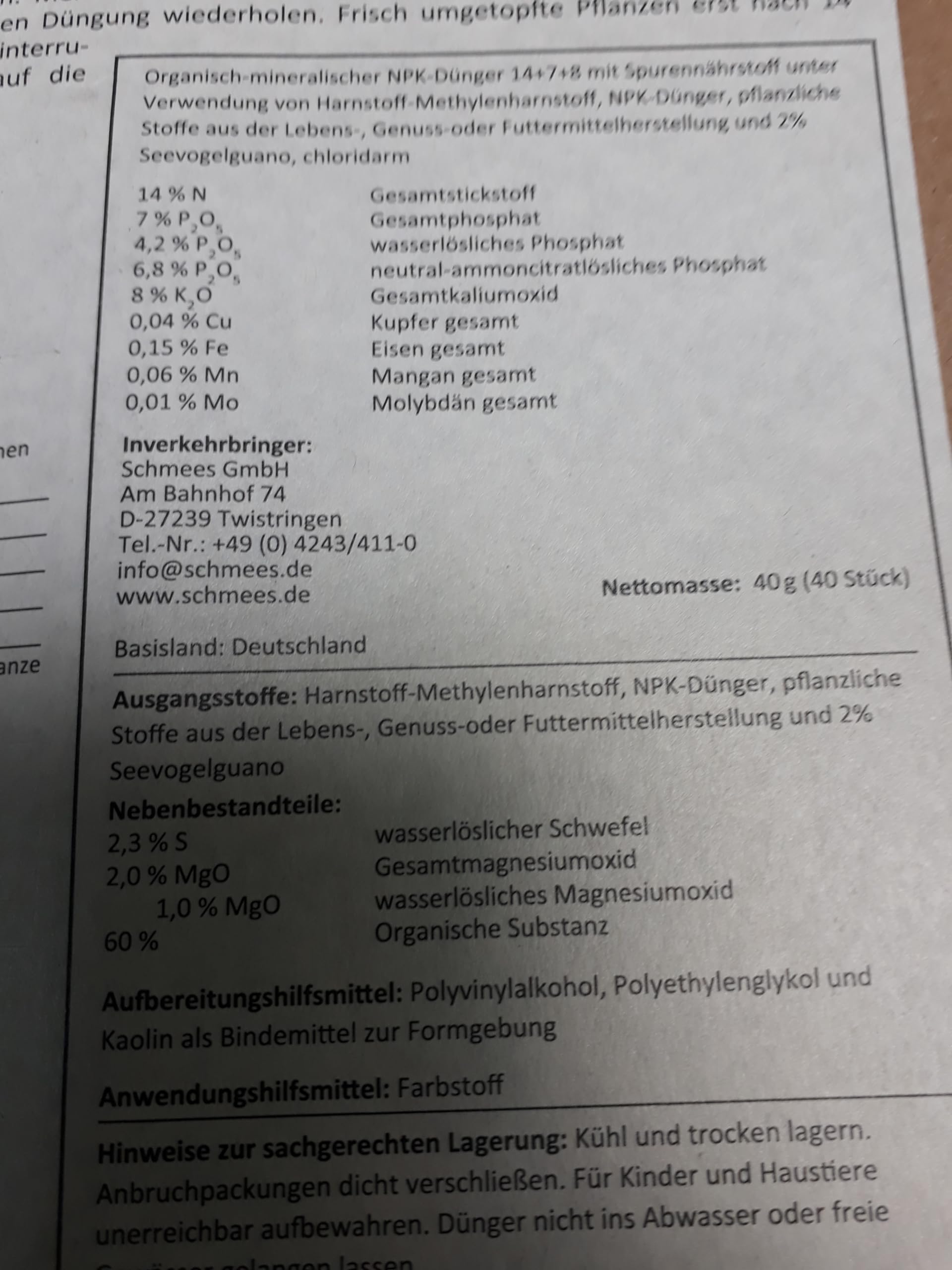 Floraline pałeczki nawozowe do roślin pokojowych i balkonowych, długotrwałe działanie przez 3 miesiące, 40 sztuk