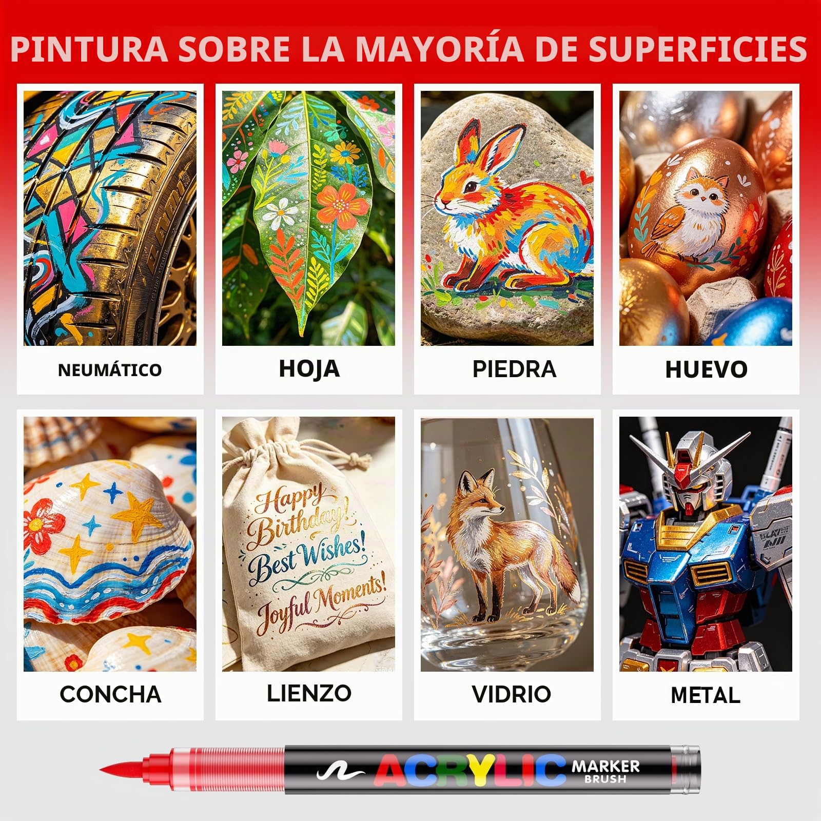 Sanyetral 408 Colores Rotuladores Acrílicos,Punta 1-5mm Resistente al Agua