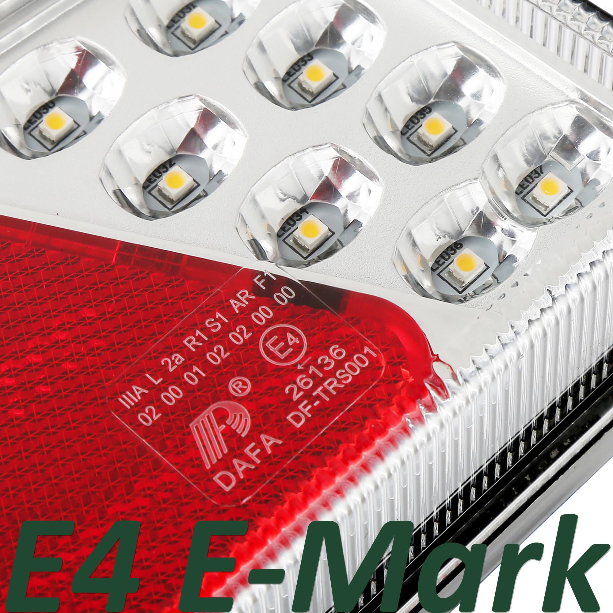 Pilotos Traseros de Iluminación Luces Traseras LED para Remolque Camión Caravan 12V 24V Lámpara Trasera Impermeables 7 Funciones Luz Trasera LED Homologados ECE