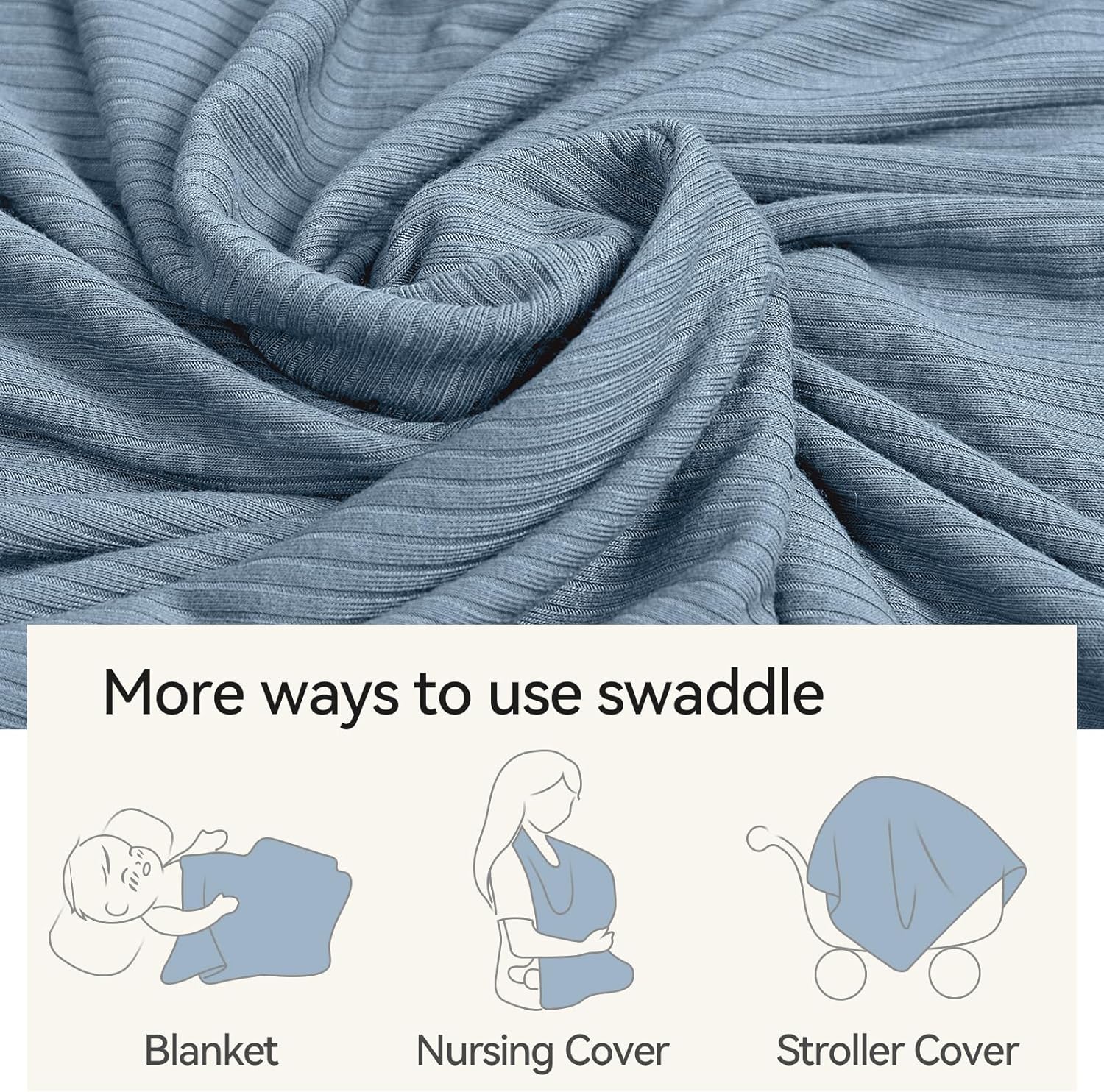 BubblePanda Ultra-Soft Rayon Made from Bamboo Baby Blanket - 30x40 Inches Double-Layer Swaddle Blanket, Breathable & Hypoallergenic, Lightweight Nursing Cover, Stroller Blanket for Infants & Toddlers