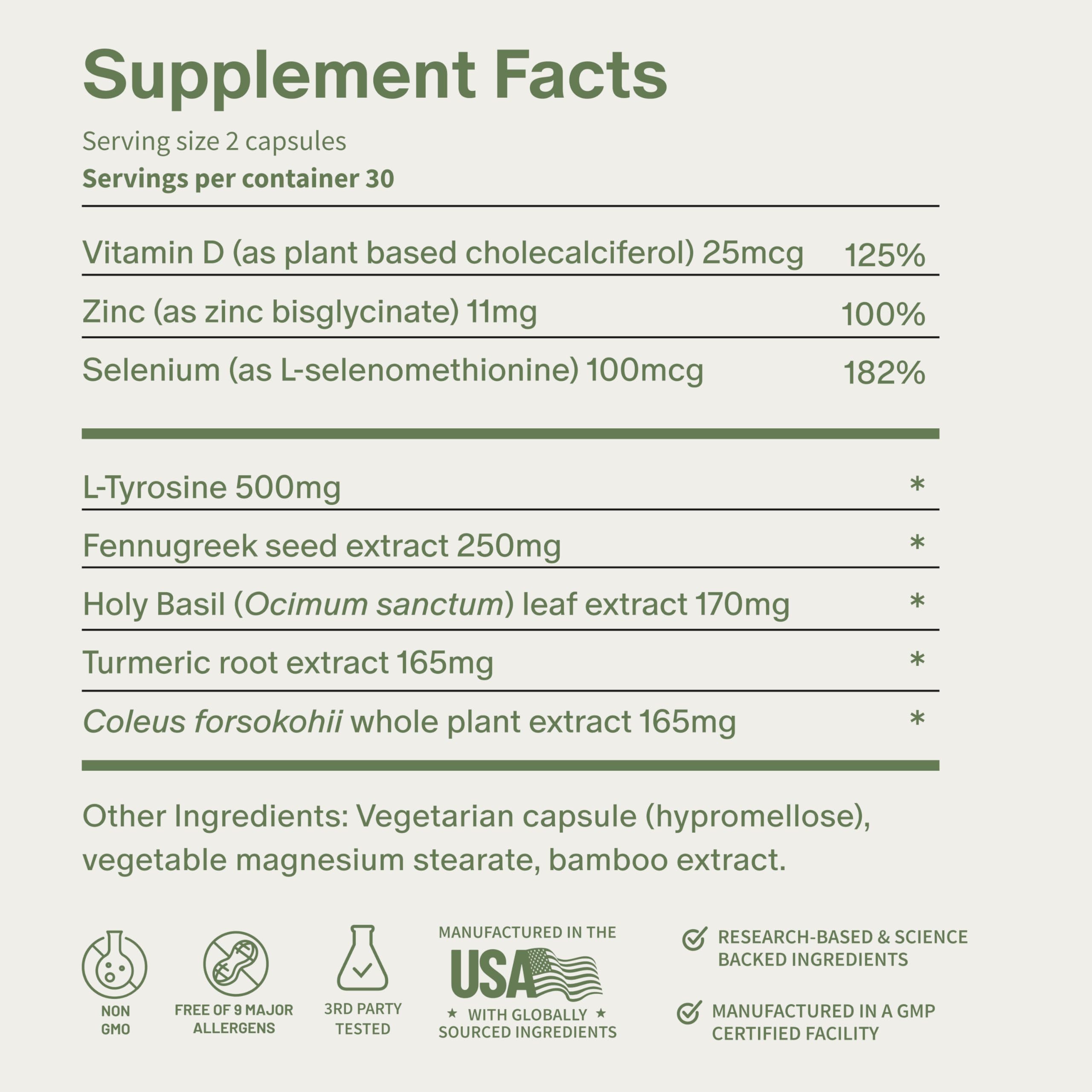 Snap Supplements Thyroid Health, Selenium, Zinc, L-Tyrosine, 60 Capsules — Amazon image 6