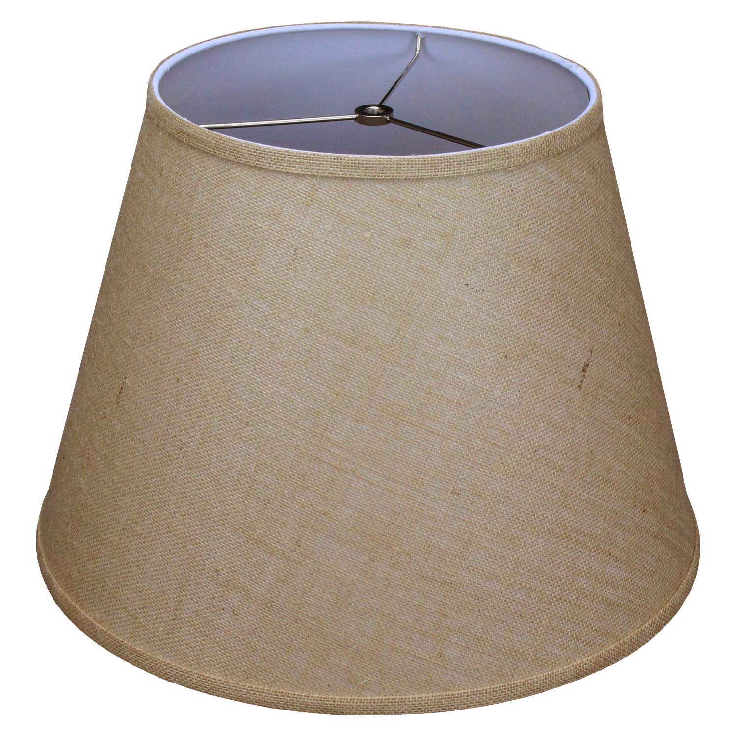 FenchelShades.com Lampshade 11" Top Diameter x 18" Bottom Diameter x 13" Slant Height with Washer (Spider) Attachment. For Use on Lamps with Harps (Burlap Natural)