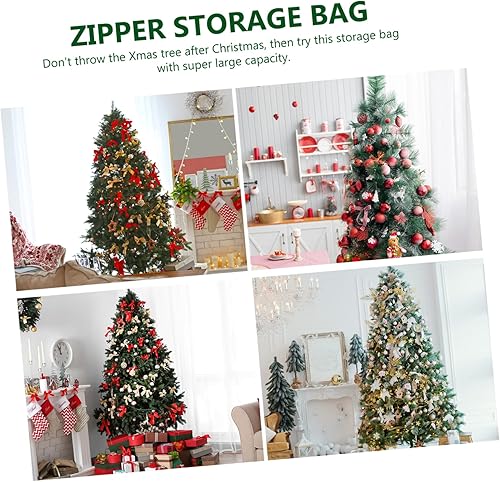 Miniatura 2 de PRETYZOOM 1 bolsa de almacenamiento impermeable, bolsa de regalo, organizador con cierre de cremallera, bolsas para árbol de Navidad, almacenamiento