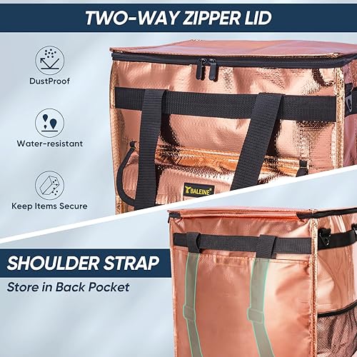 Miniatura 5 de BALEINE Bolsas de comestibles reutilizables sobre ruedas, bolsa de asas rodante, carrito de compras, mochila grande, carritos de compras para Oro