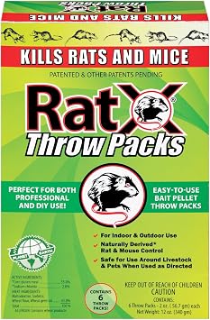 RatX Throw Packs- for All Species of Rats and Mice Safe Around Pets