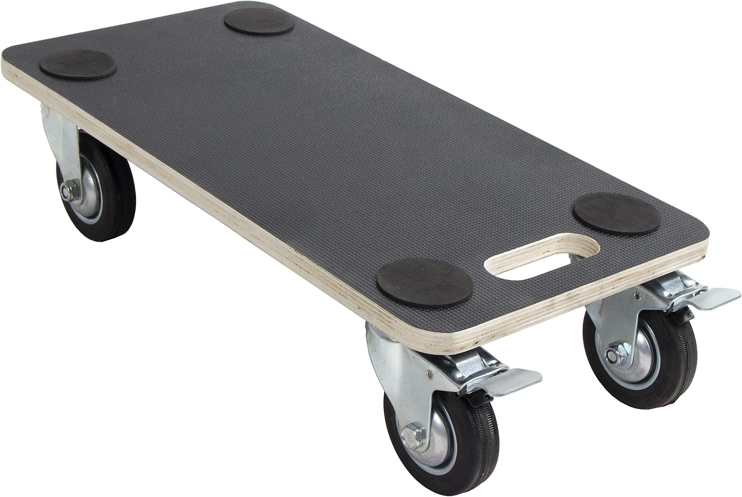 400kg Wooden Hand Dolly with Brakes, Trolley Furniture Mover Platform 580x290mm