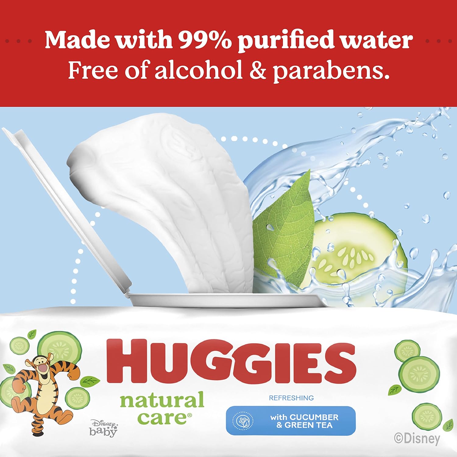 Huggies Natural Care Refreshing Baby Wipes, Scented, 1 Refill Pack (184 Wipes Total) image 7 of 9 B07N94GJM9