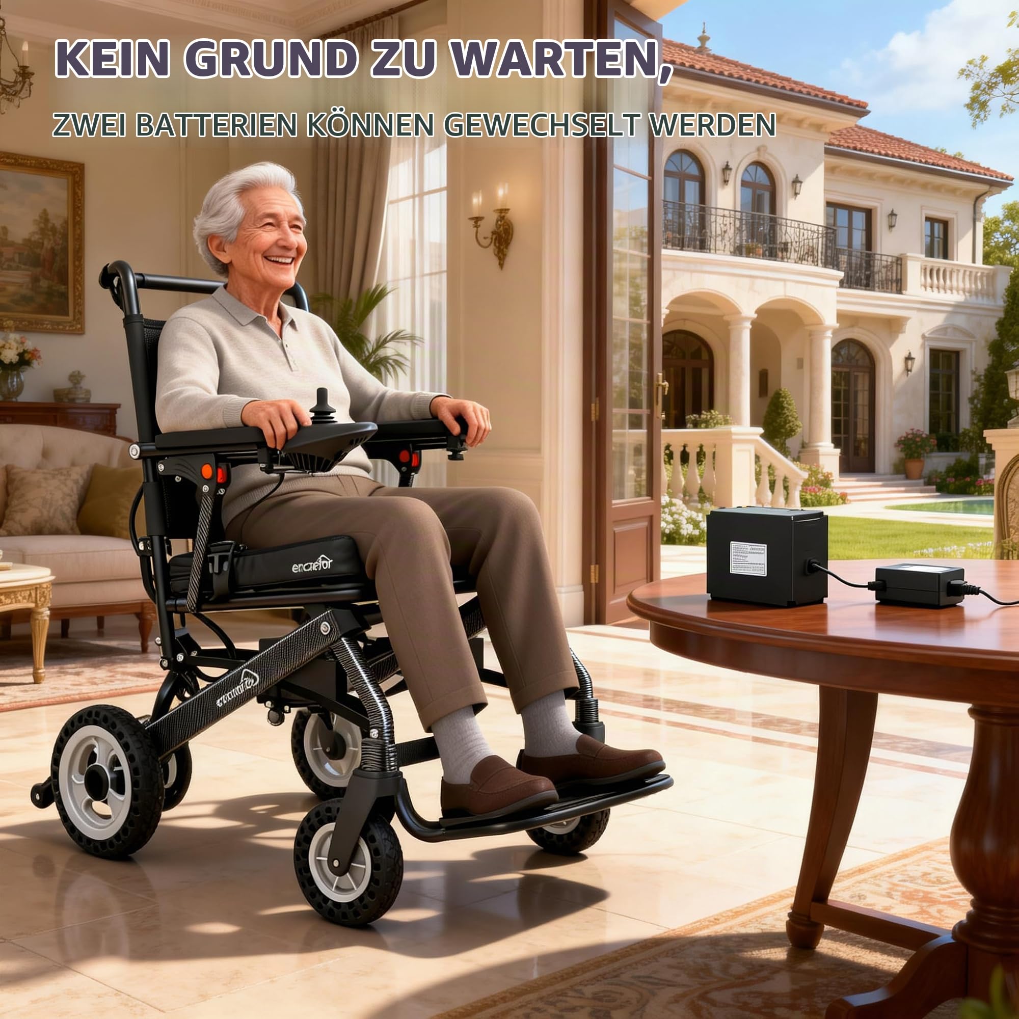 13 kg,Ausgestattet Mit Zwei Akkus,2026 Elektro-Rollstuhl für Erwachsene, Komfortabler Sitz, Klappbar & Leicht, Für Innen- und Außenbereichr,400W Doppelmotor Elektrorollstuhl Für Ältere Und Behinderte