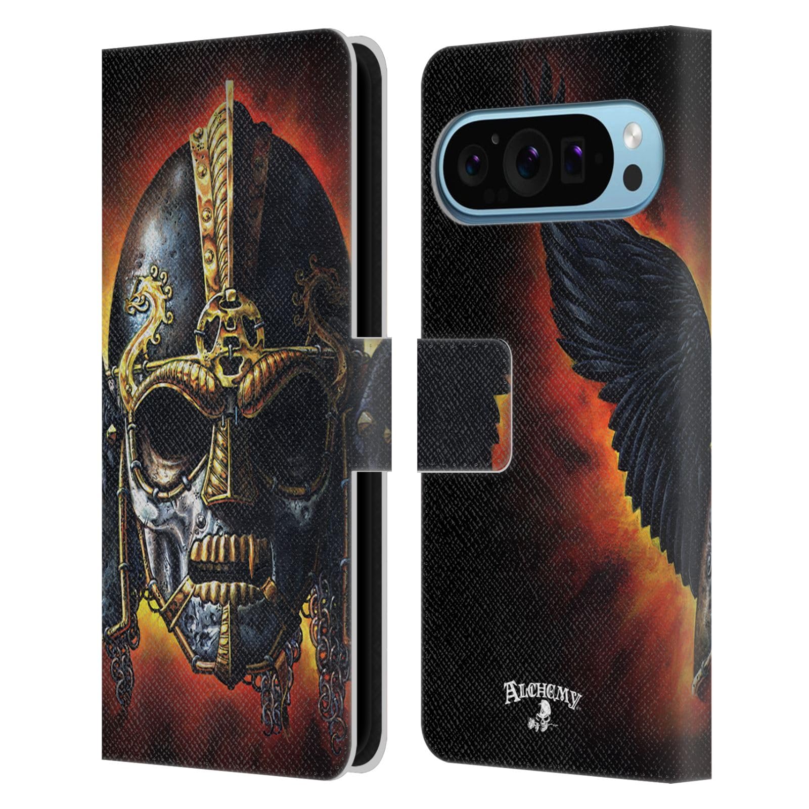 Head Case Designs Officially Licensed Alchemy Gothic Ossa Raven Head Wing Leather Book Wallet Case Cover Compatible With Google Pixel 9 / Pixel 9 Pro