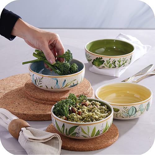 Miniatura 5 de Juego de 4 cuencos de vajilla Corona  Siena 21oz  Servicio para 4  Cerámica  Decoración de jardín  Juego de 4 cuencos  Cerámica