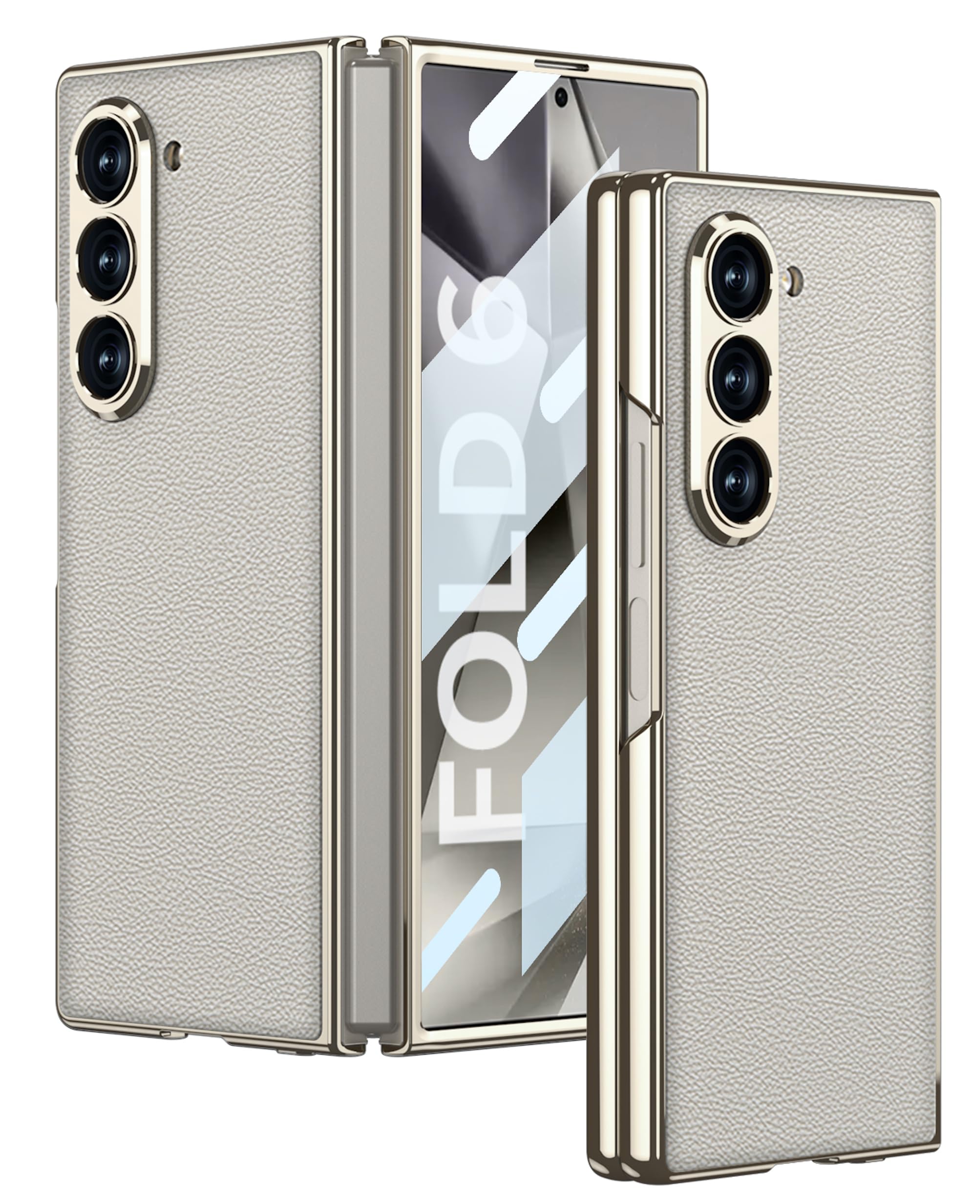 BOUNCEBACK Electroplated P.U Case/Cover with Front Glass for Samsung Galaxy Fold 6 5g / Galaxy Fold 6 5g Case Cover - (Titanium | Faux Leather) (B0DCP6CH55) Amazon Price History, Amazon Price Tracker